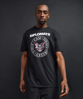 Jimmy Short Sleeve Tee - Black Ribbed Hemline Quick Access Zipper