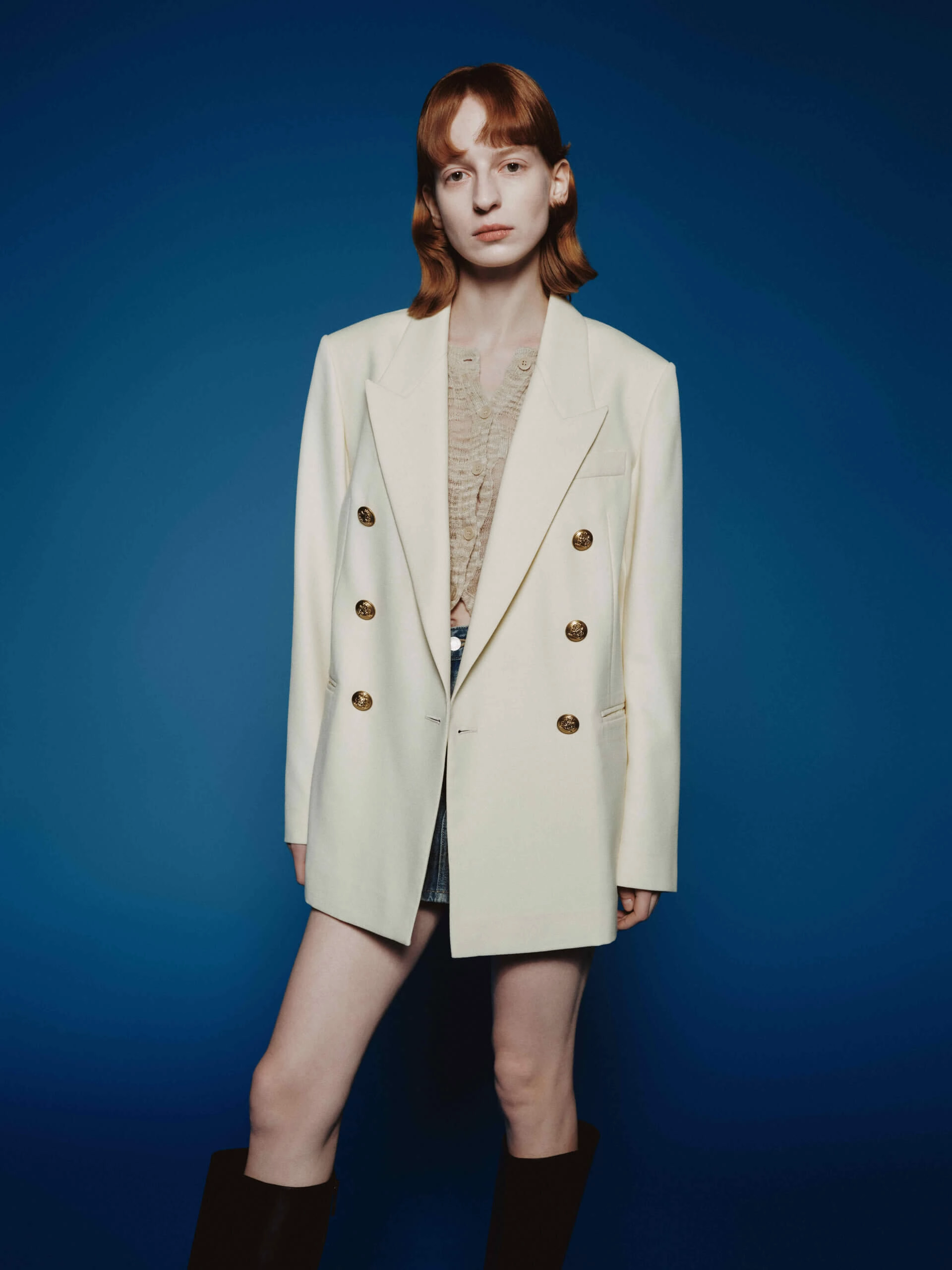 Weather Smart Look Spring Layer Double Breasted Tailored Blazer