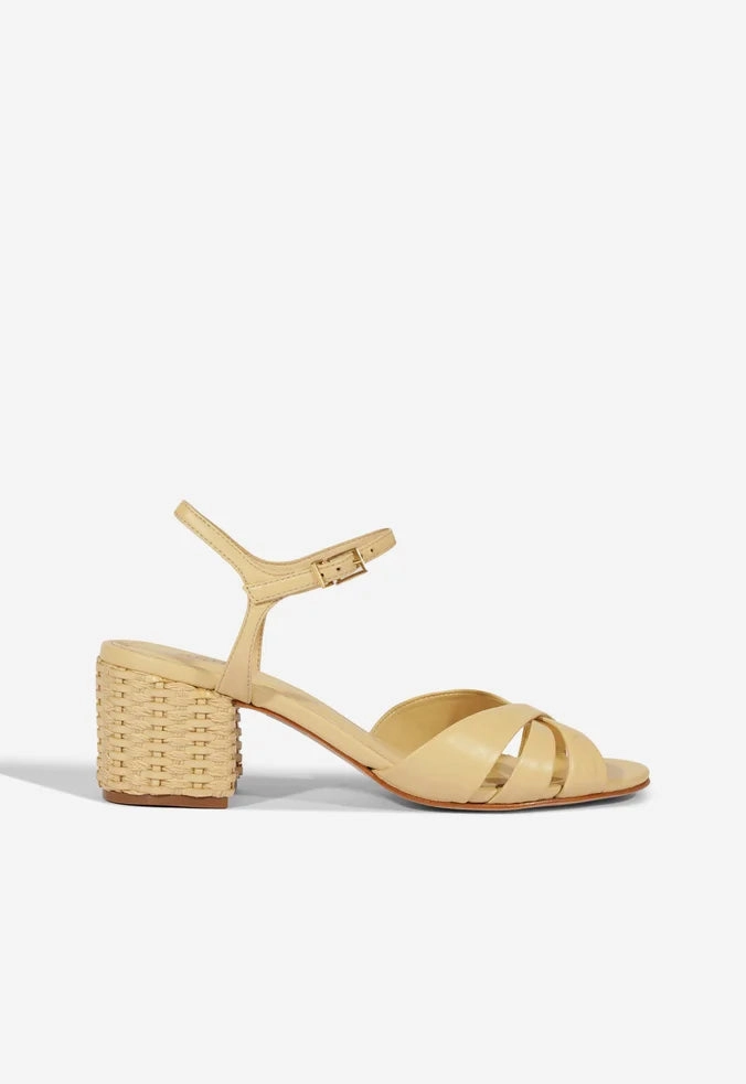 Keefa Mid Block Leather Sandal Leisure Life