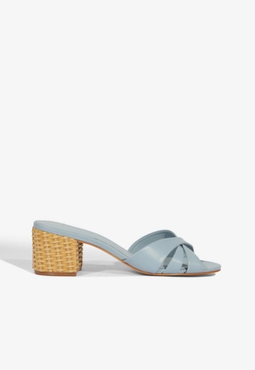 No Tightness Cushioned Ankle Collar Keefa Straw Mule Sandal