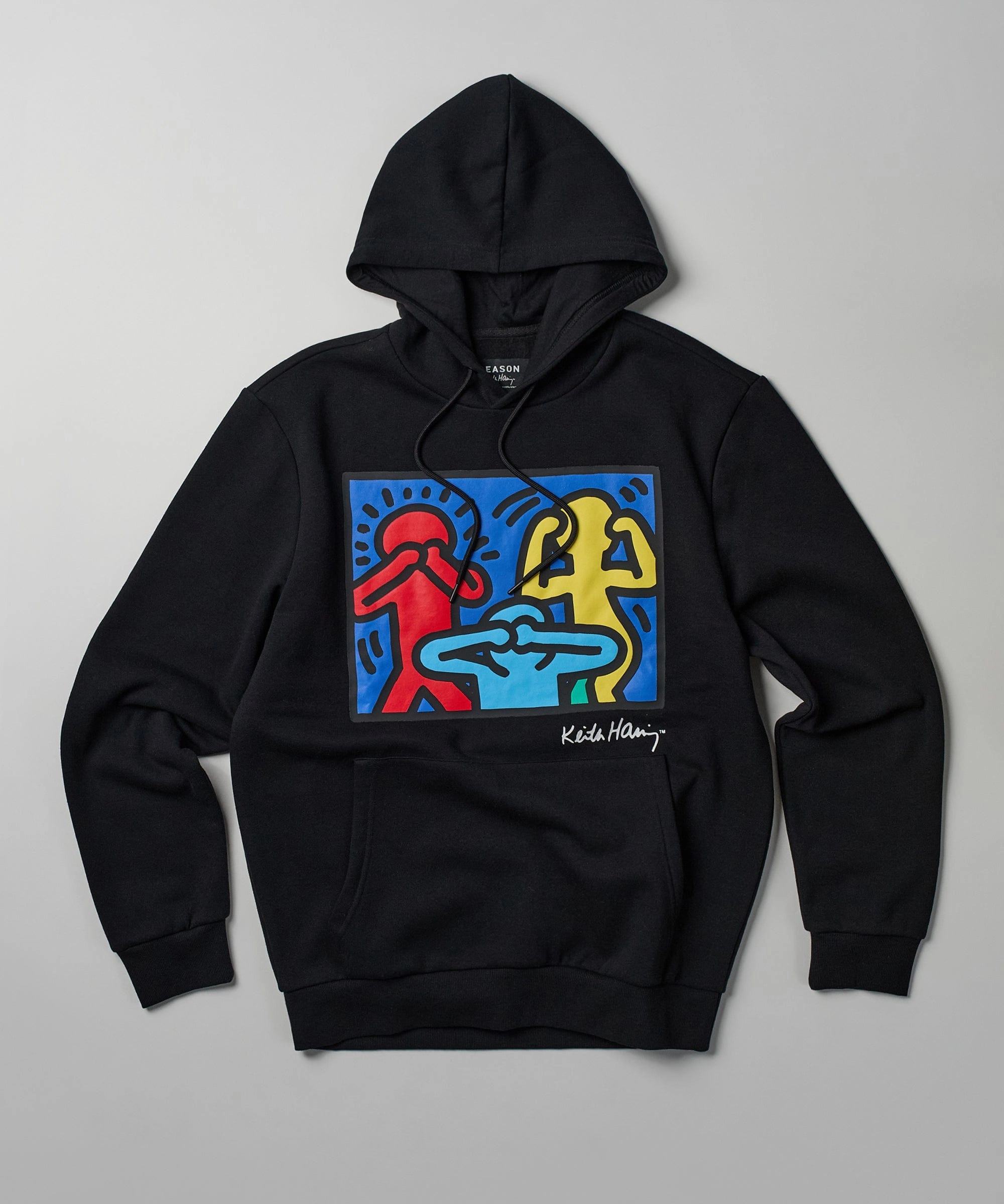 Keith Haring Characters Hoodie - Black Reinforced Stress Points