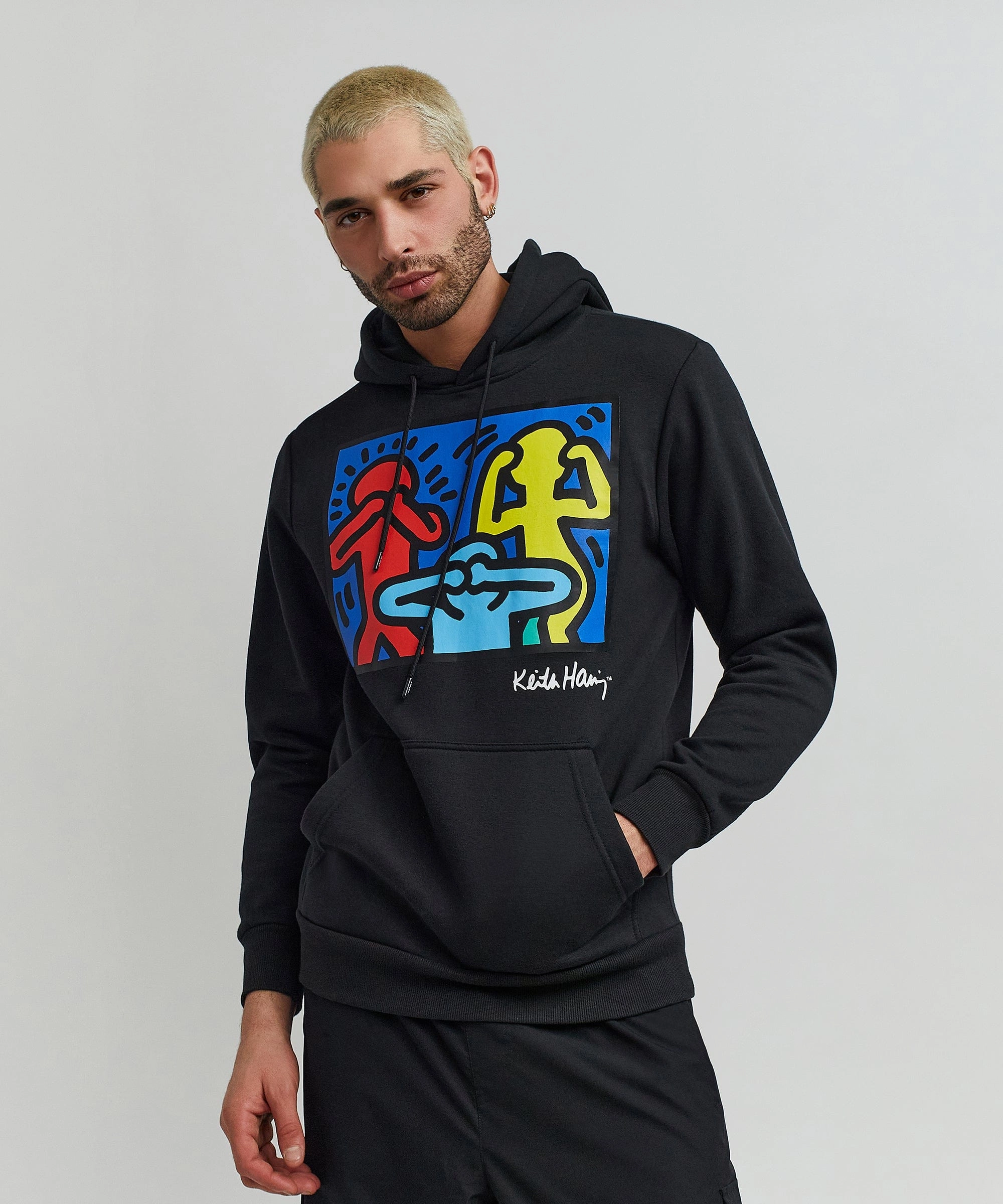Keith Haring Characters Hoodie - Black MoistureWicking Technology