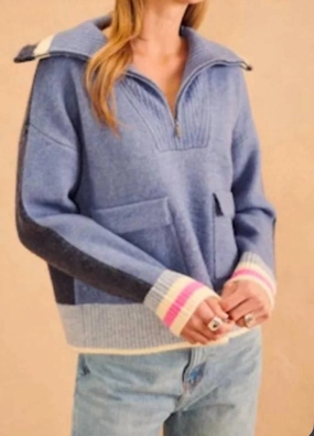 Kenny Half Zip Sweater In Varsity Melange Knitwear Look