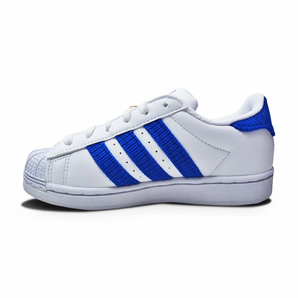 Knit Surface Kids Adidas Superstar C - GV7952 - White Blue White