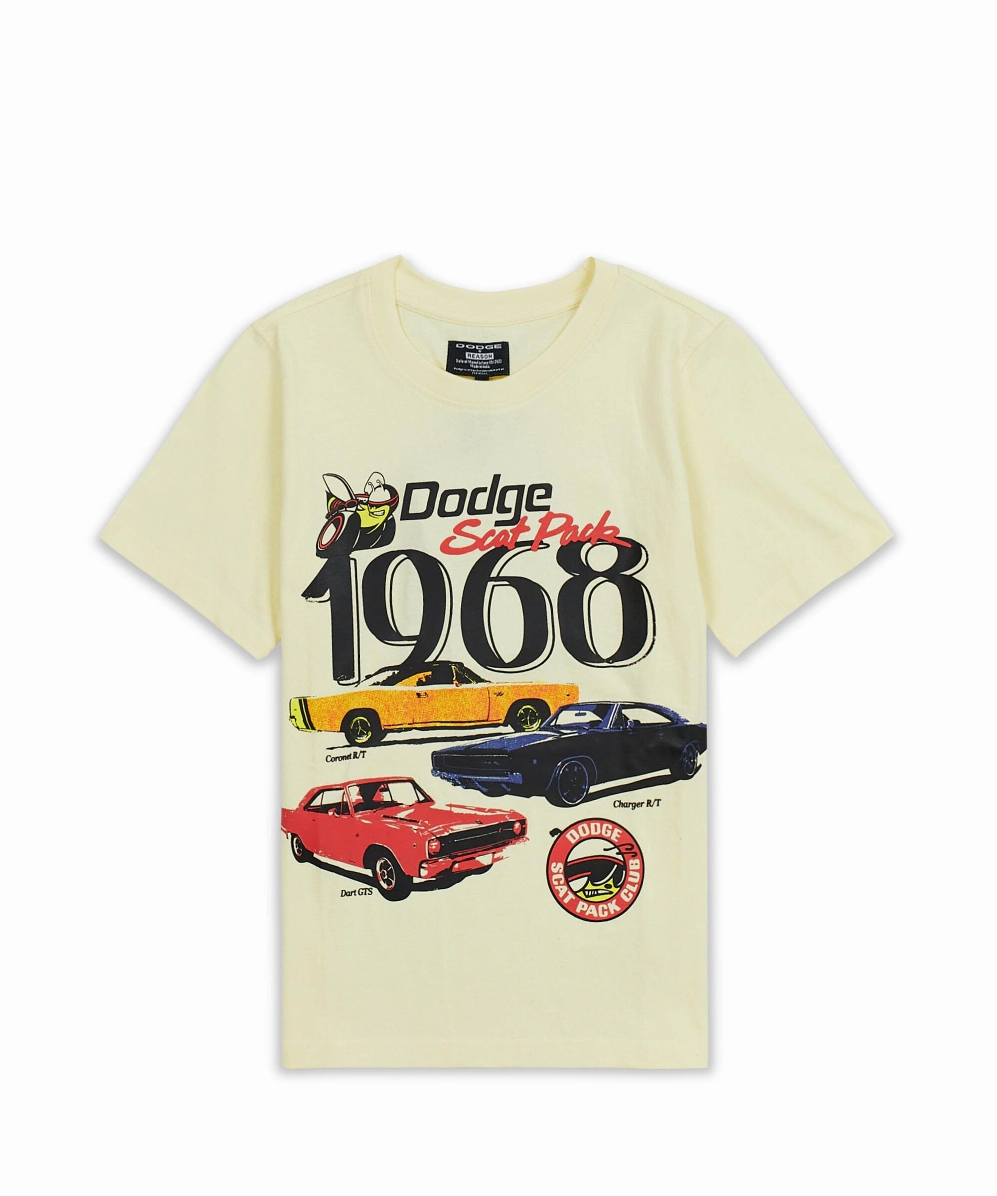 Kids Dodge 1968 Short Sleeve Tee - Khaki ResilientStretch Breathable mesh lining