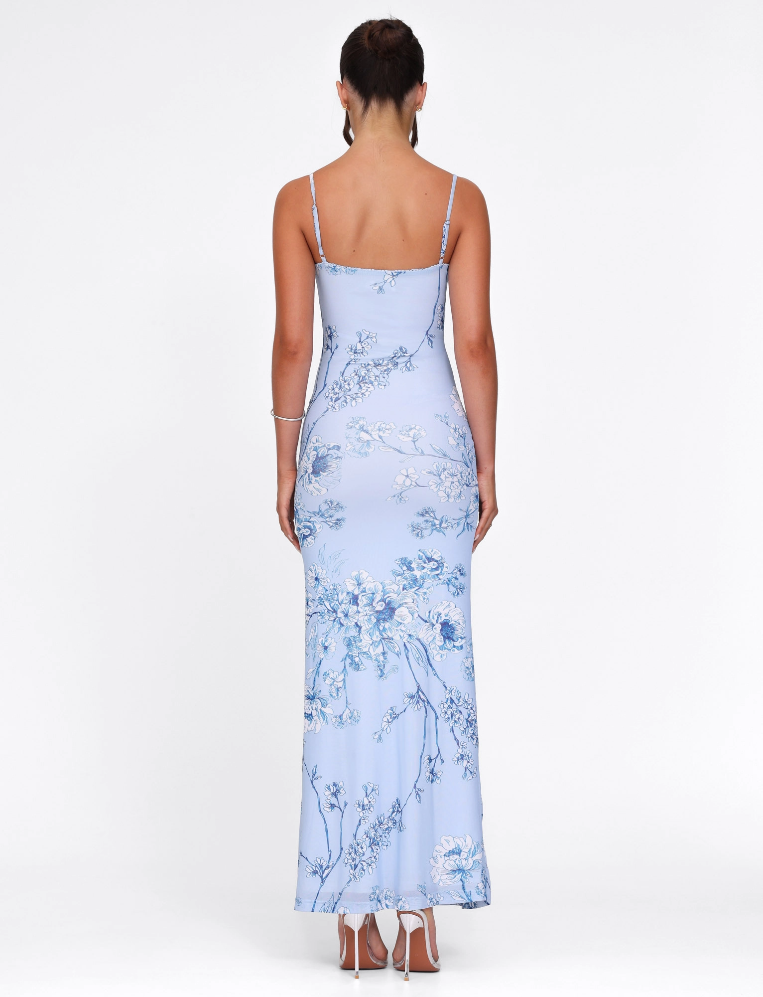Soft color JULIANNA DRESS - BLUE : FLORAL : CERAMIC FLORAL