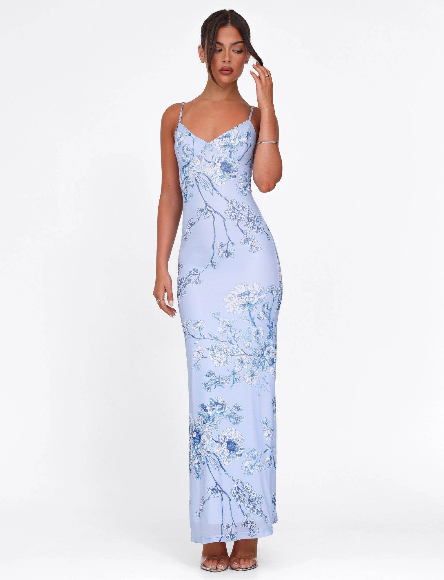 JULIANNA DRESS - BLUE : FLORAL : CERAMIC FLORAL Natural Flow