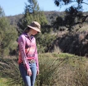 Ladies Dusky Skies Long Sleeve Polo. WrinkleResistant Fabric Simple Dress
