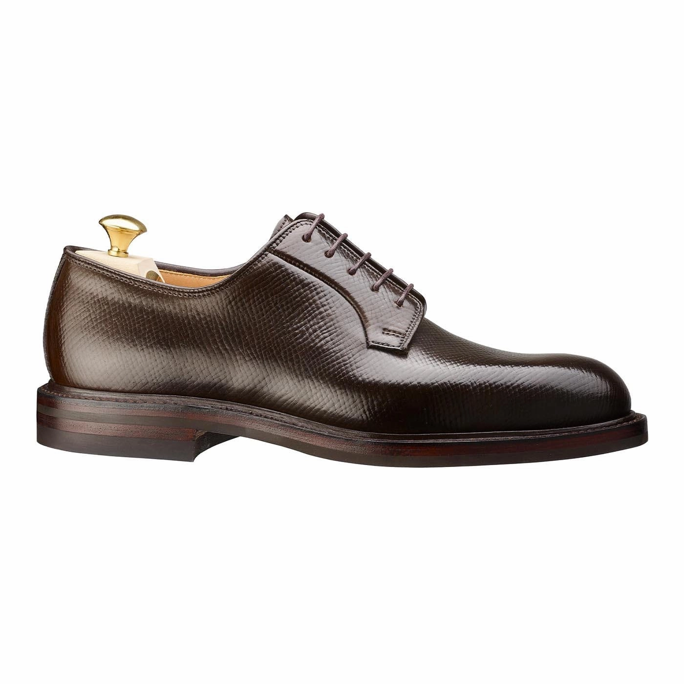 Lanark 5 Dark Brown Hatch Grain Cordovan Refined Style
