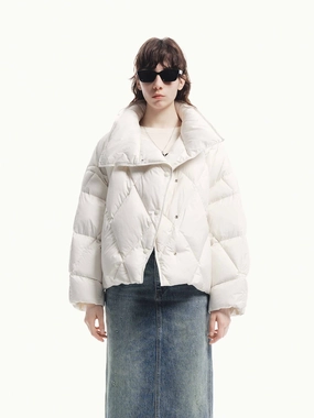 CompressionResistant Lapel Quilted Down Jacket