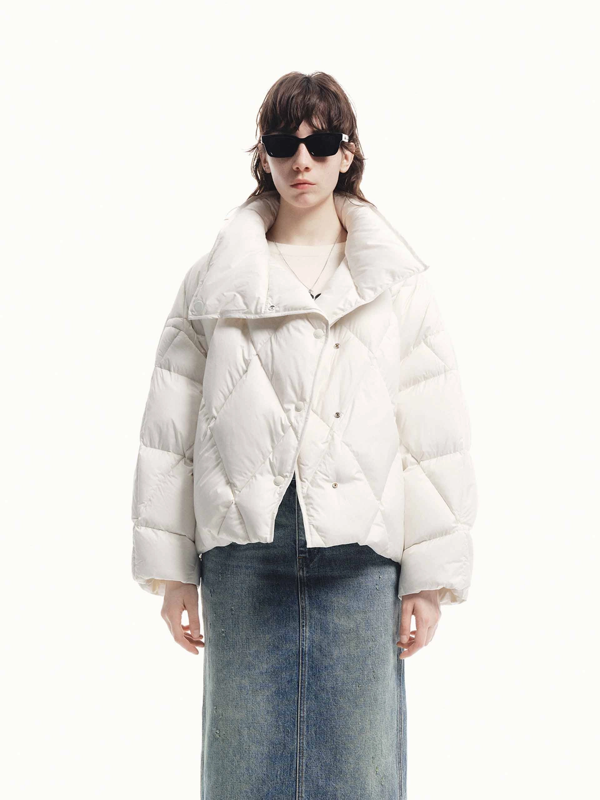 CompressionResistant Lapel Quilted Down Jacket