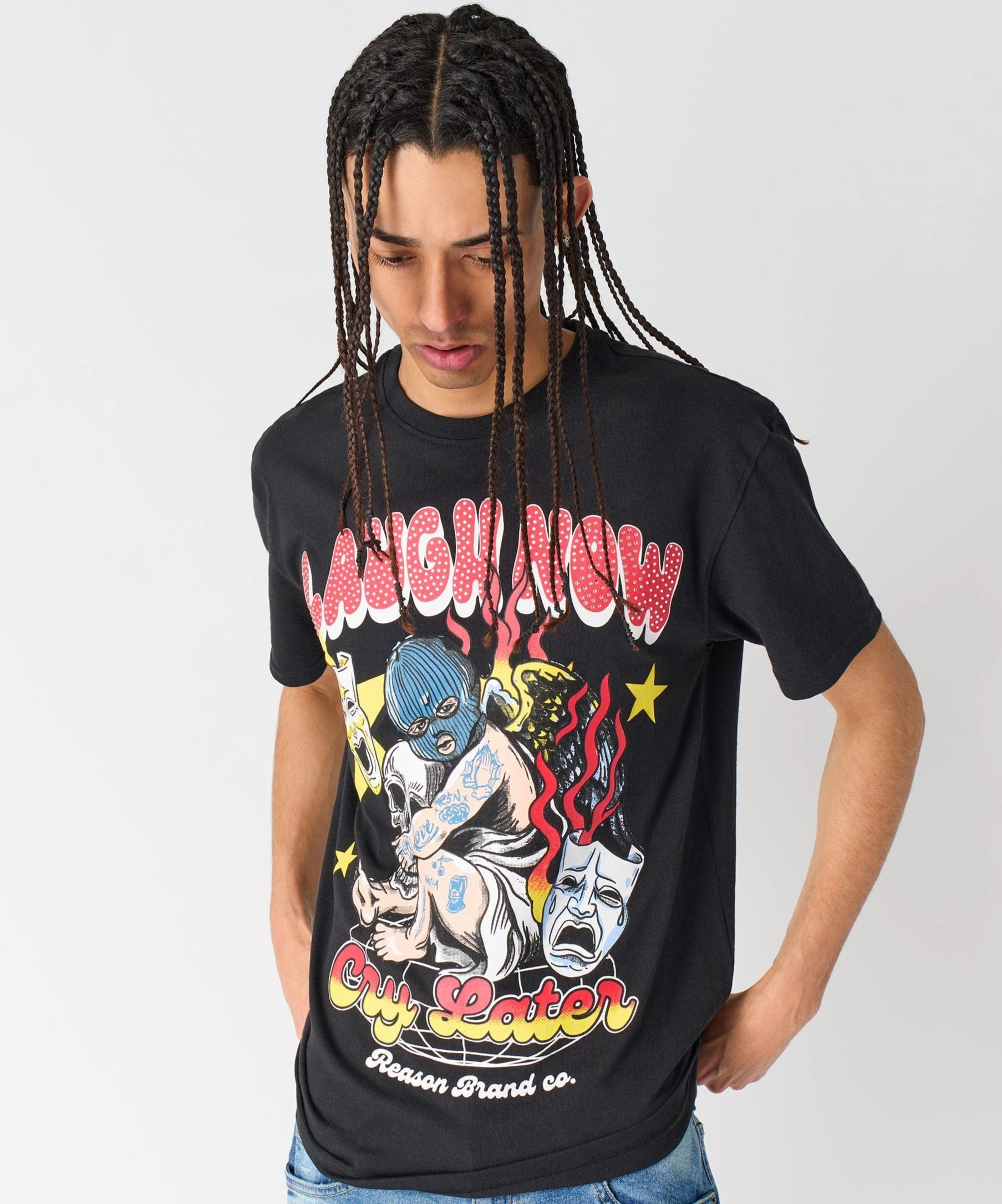 Laugh Now Cry Later Short Sleeve Tee - Black Airy Mesh Lining