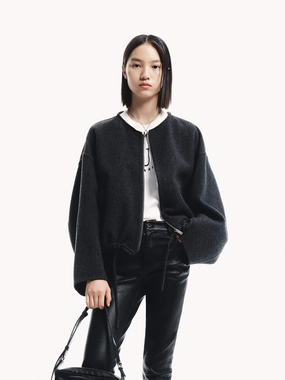 Contrast Detail Quilted Coat Tailored Cut All Weather Protection