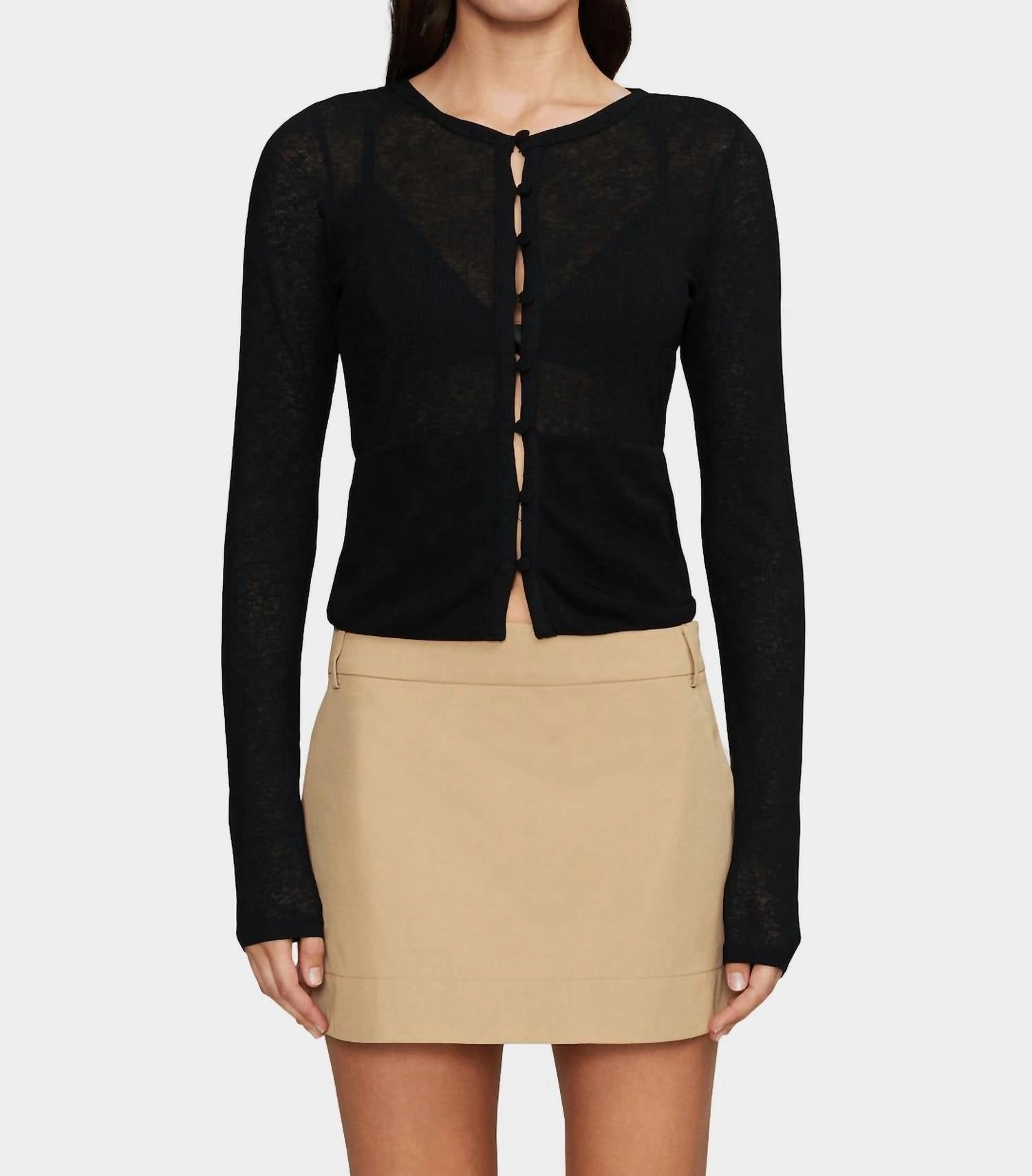 Essential Fashion Wrinkle Resistant Knit Cindy Cardigan In Black