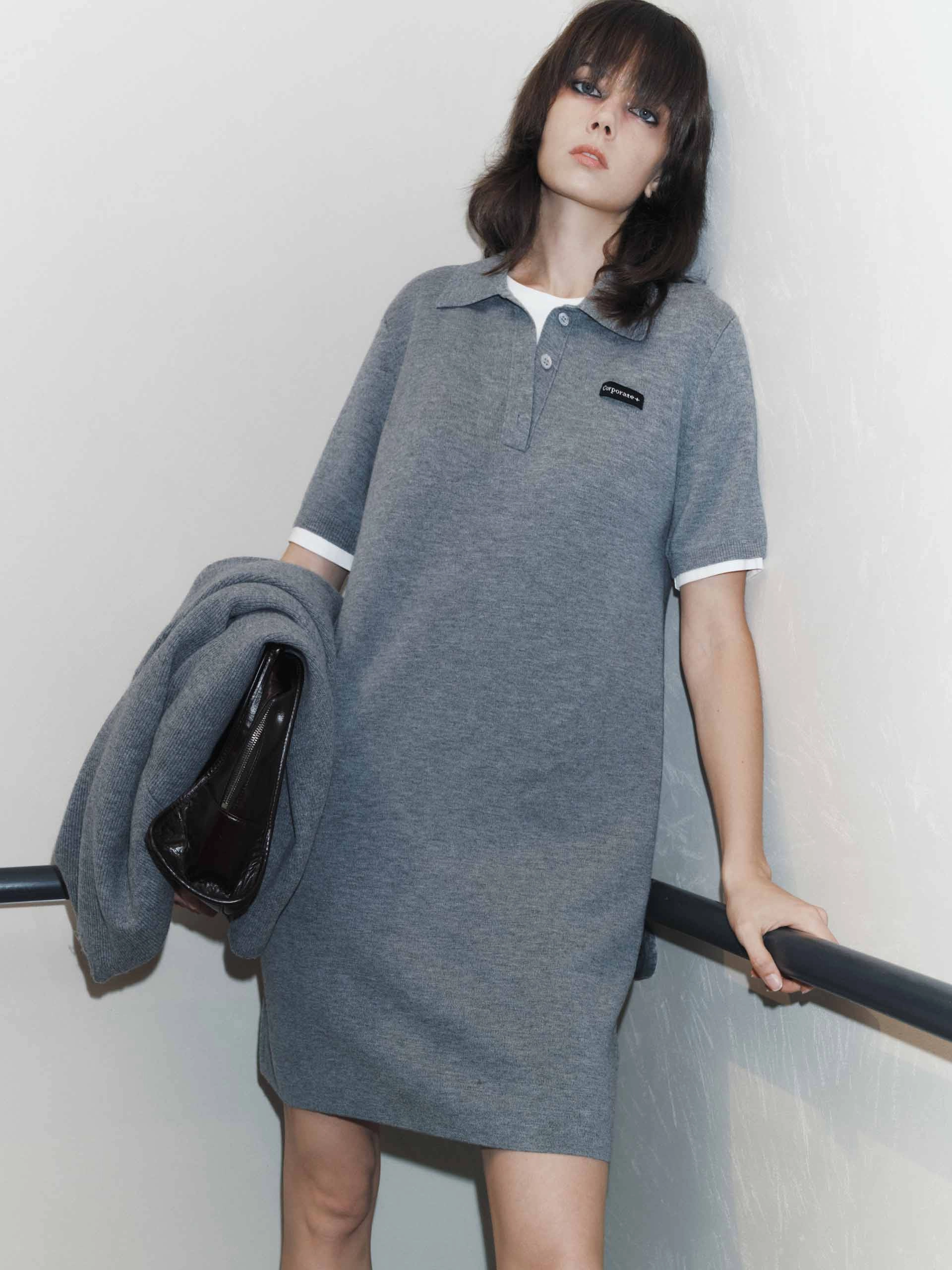 Balloon-Sleeve Subtle Finish Layered Detail Mini Dress