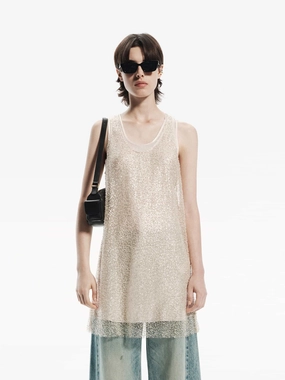 Light Fit Layered Detail Sequin Dress