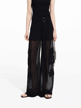Silk Blend Mesh Pants Flexible Knee Articulation
