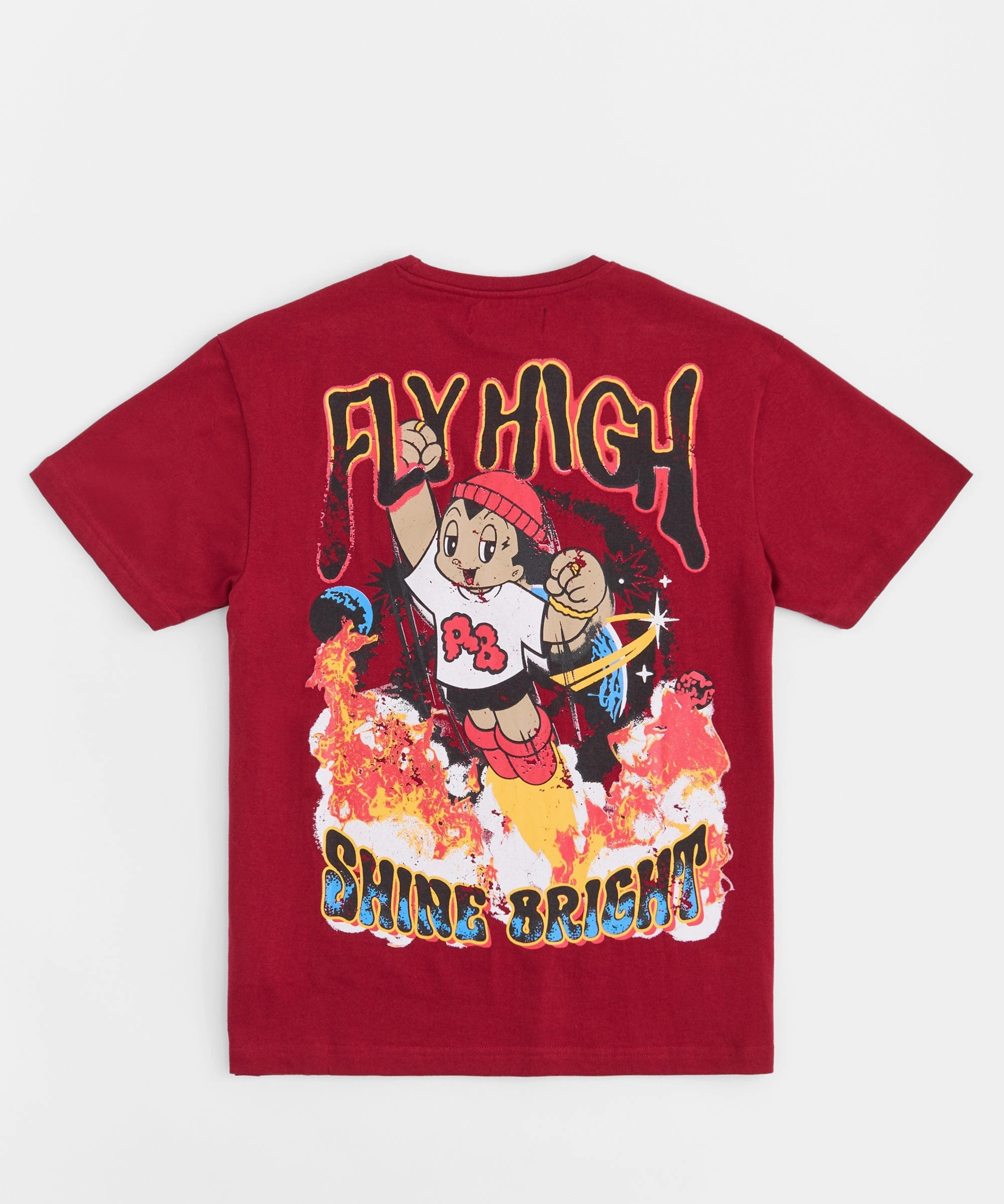 RollUpCuff Fly High Rhinestone Short Sleeve Tee - Mauve