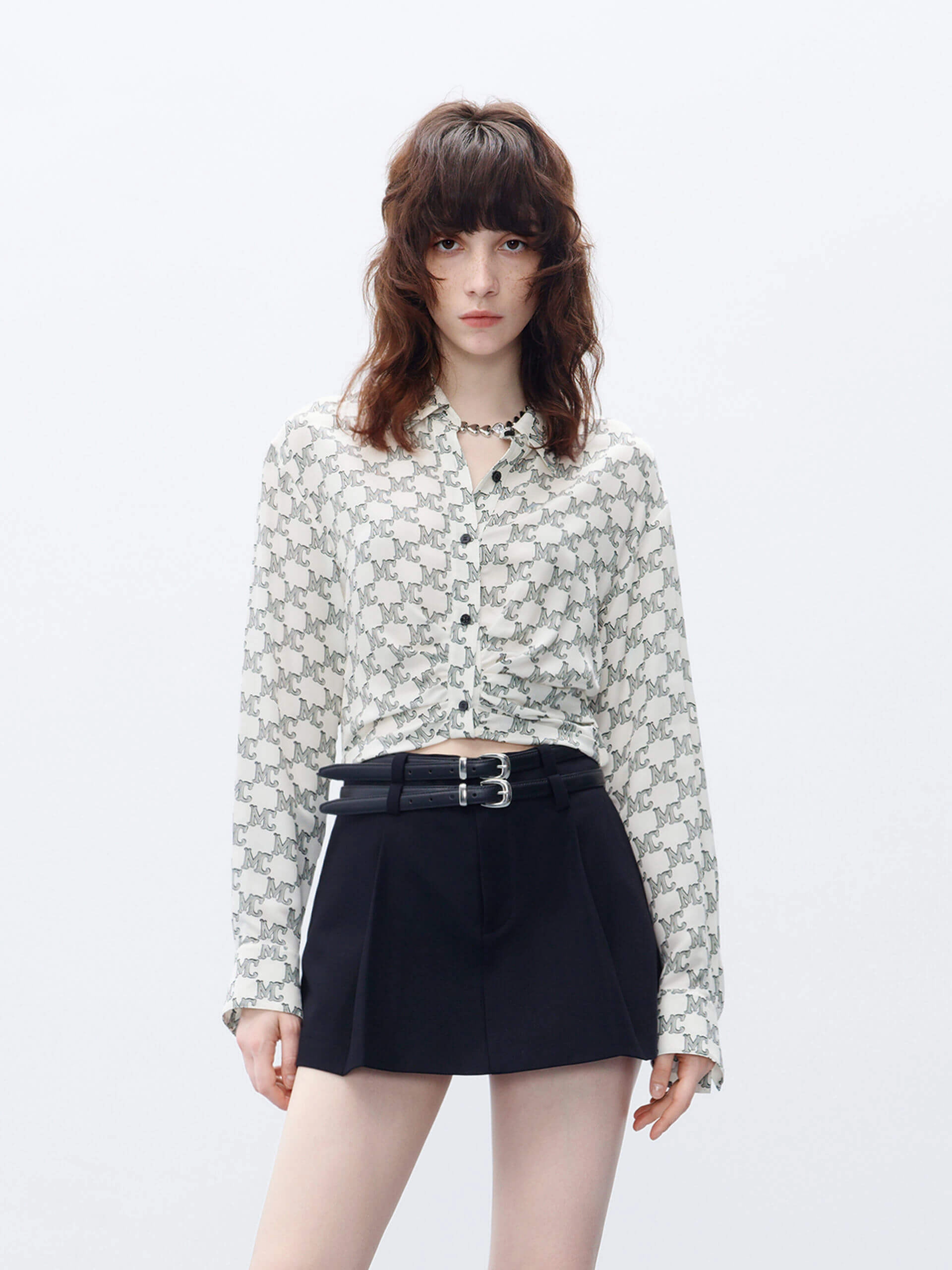 Monogram Cropped Top Active Blouse LightweightConstruction