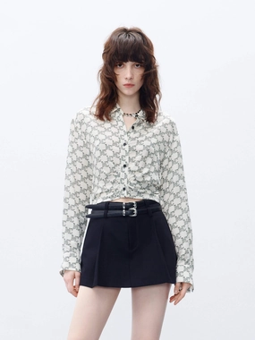 Monogram Cropped Top DoubleLayered