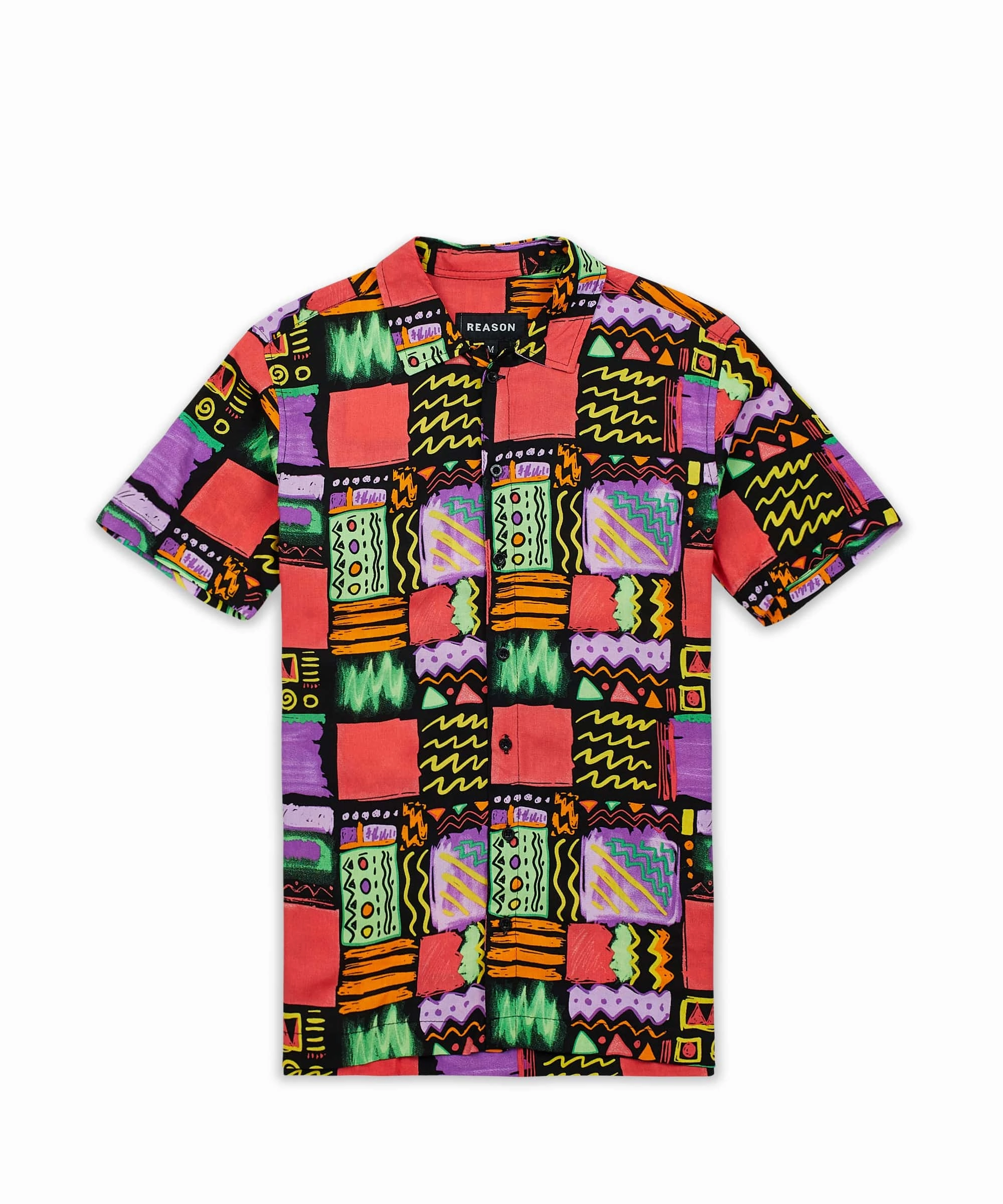 Adjust Allover Print Short Sleeve Shirt BondedSeamTechnology Reinforced Seam Technique