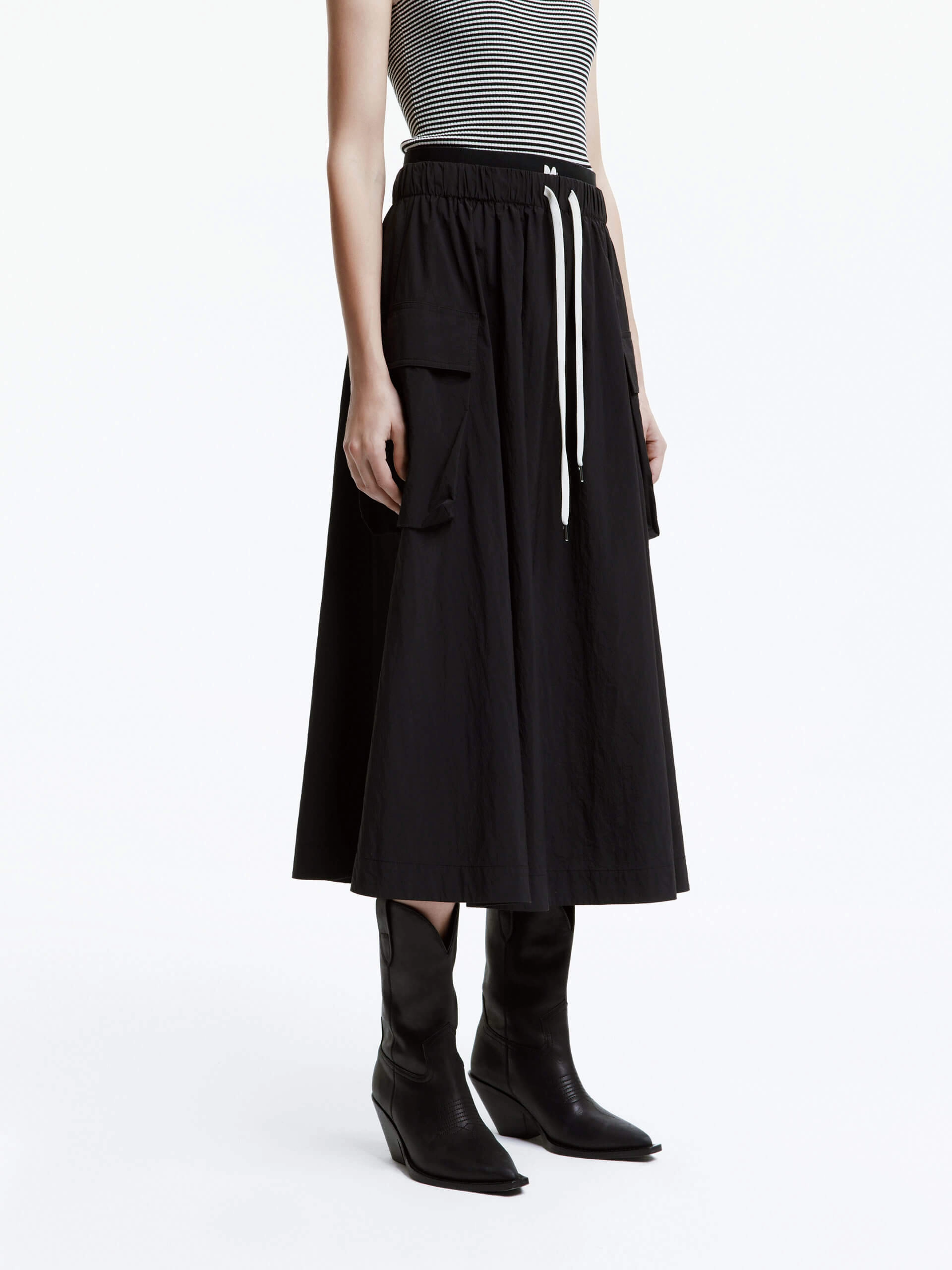 Double Waist Midi Skirt Durable Utility All Purpose Wear