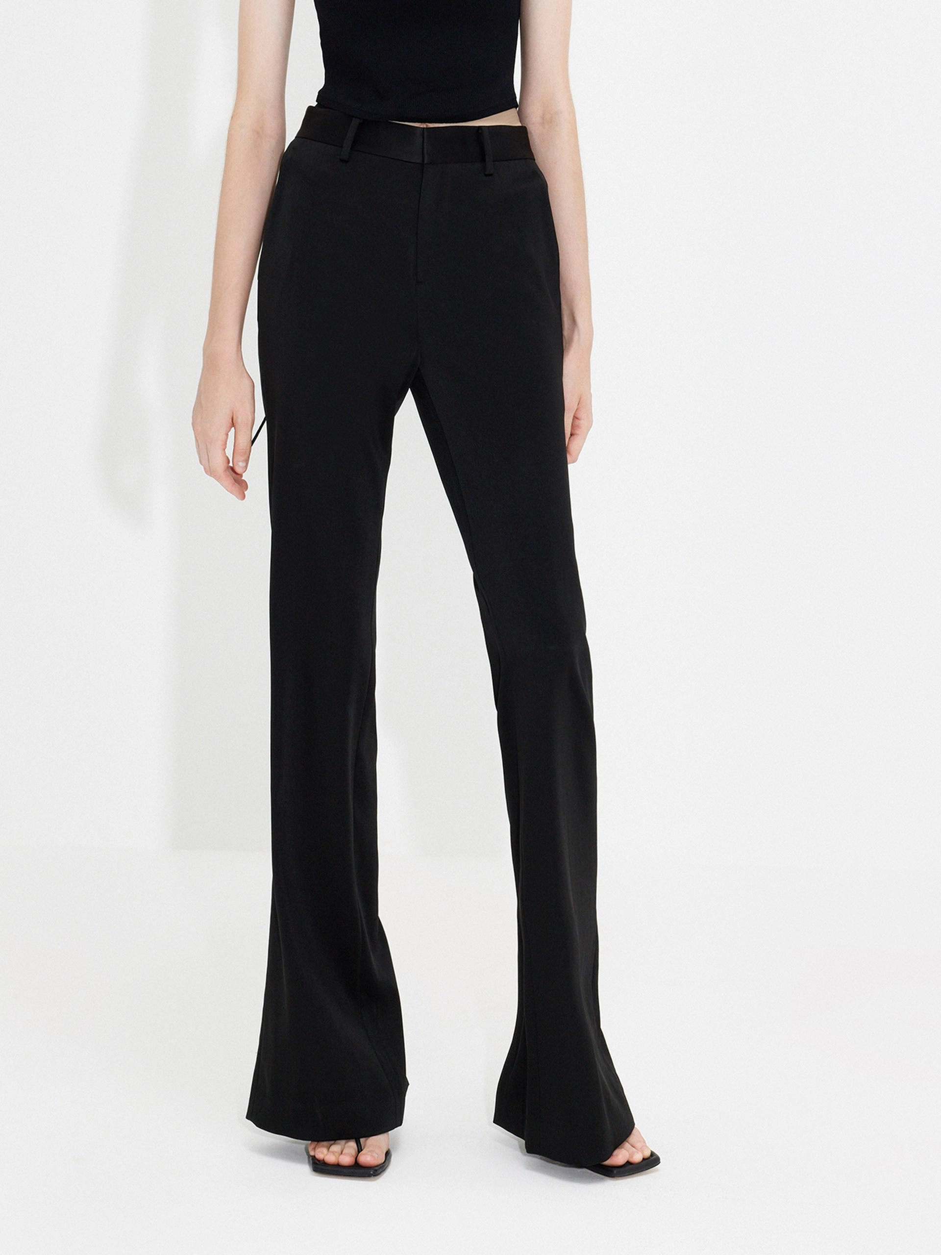Versatile Wearable Flat Lock Seams Back Slit Suit Pants