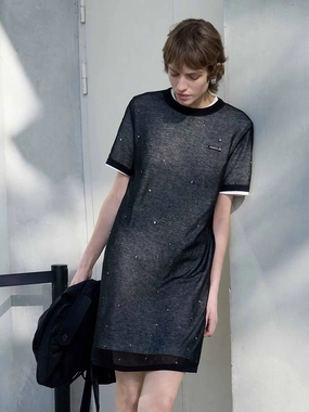 Relaxed Style Wear Effortless Look Layered T-shirt Dress