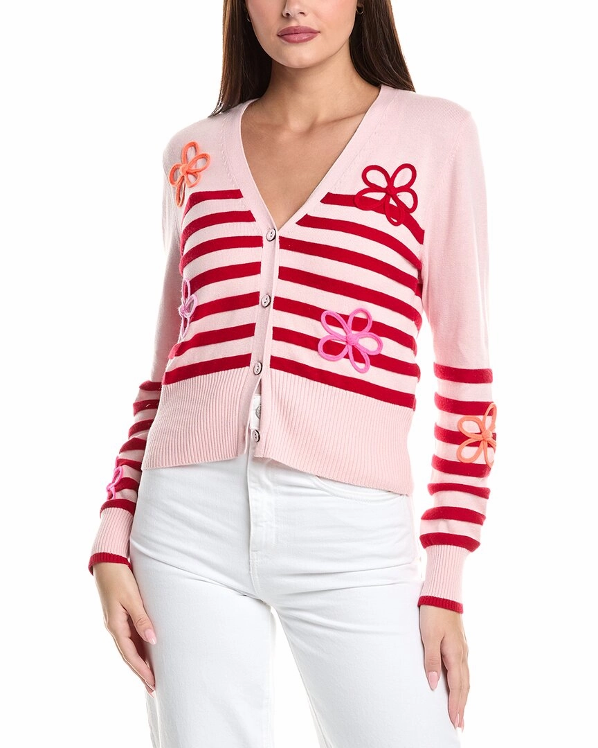 Fade Resistant Dye WISPR Violet Floral Silk-Blend Cardigan