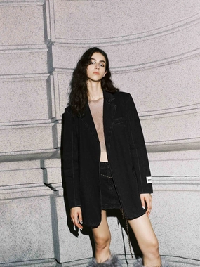 Tailored Denim Blazer Wind Resistant Lining