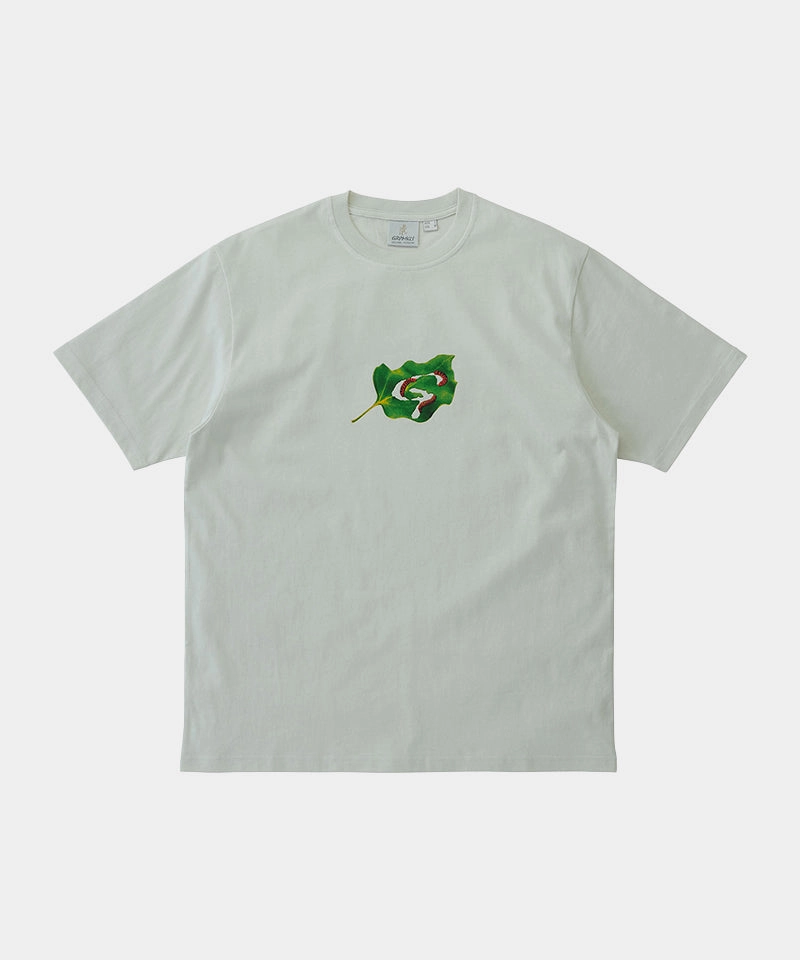 Round neck simplicity Comfortable Design Leaf Tee