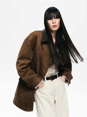 Soft Comfort Design Leather Collar Down Jacket