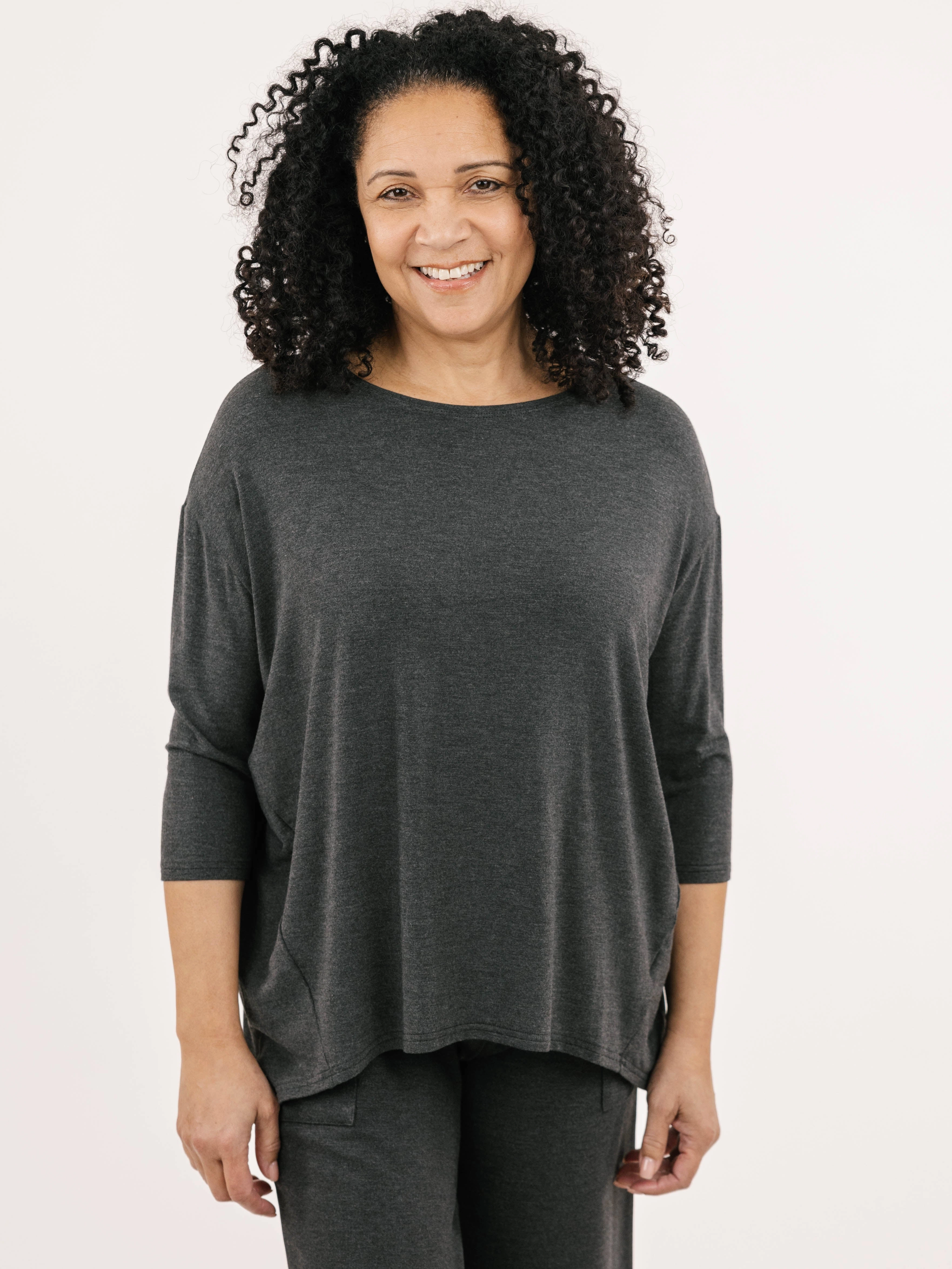 Leisure 3/4 Sleeve EcoFriendly Manufacturing Breathable Knit Fabric
