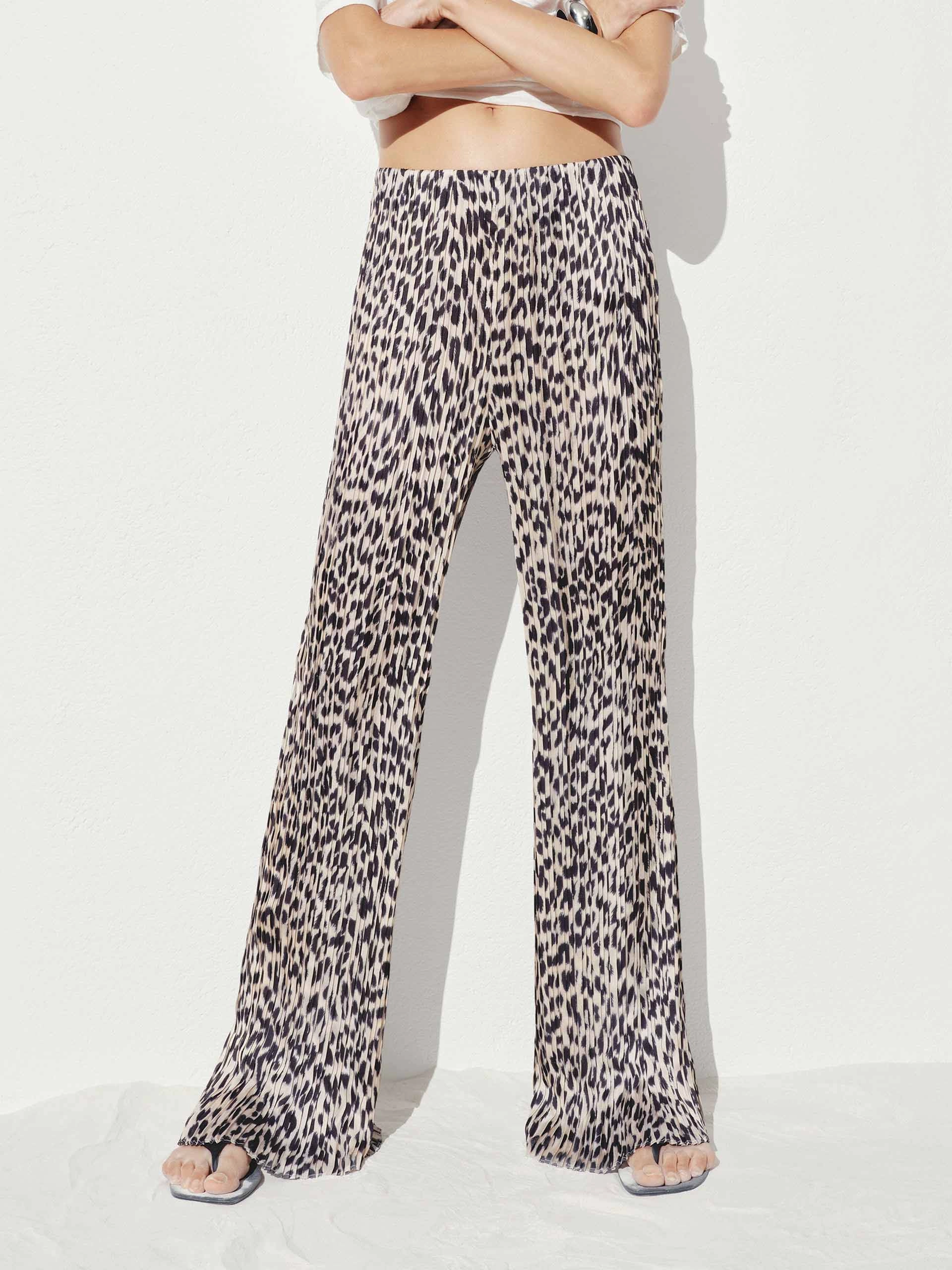 Breathable Layer Leopard Print Loose Trousers