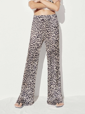 Light Shape Leopard Print Loose Trousers
