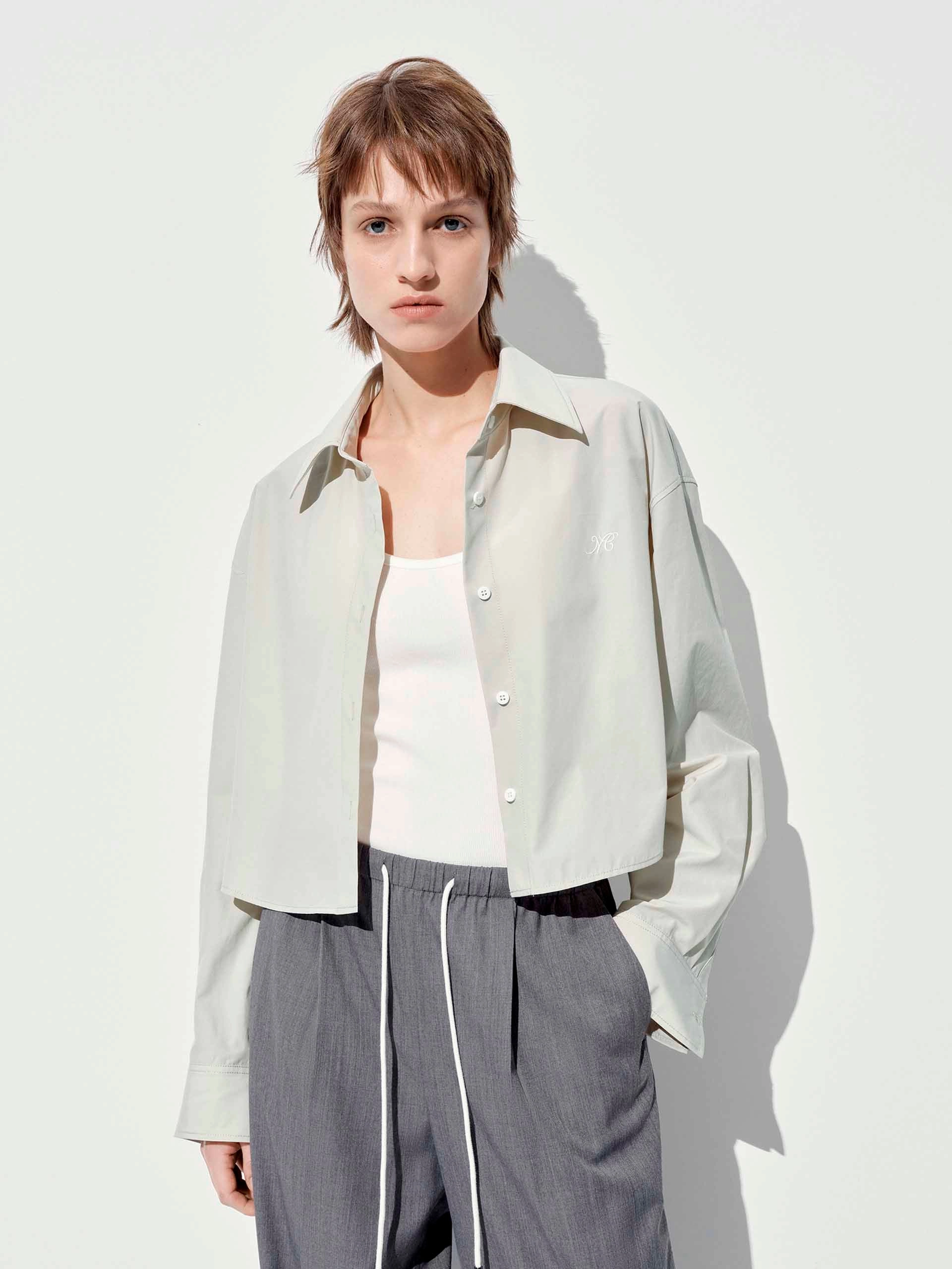 TearResistant Blends Everyday Style Letter Embroidered Shirt