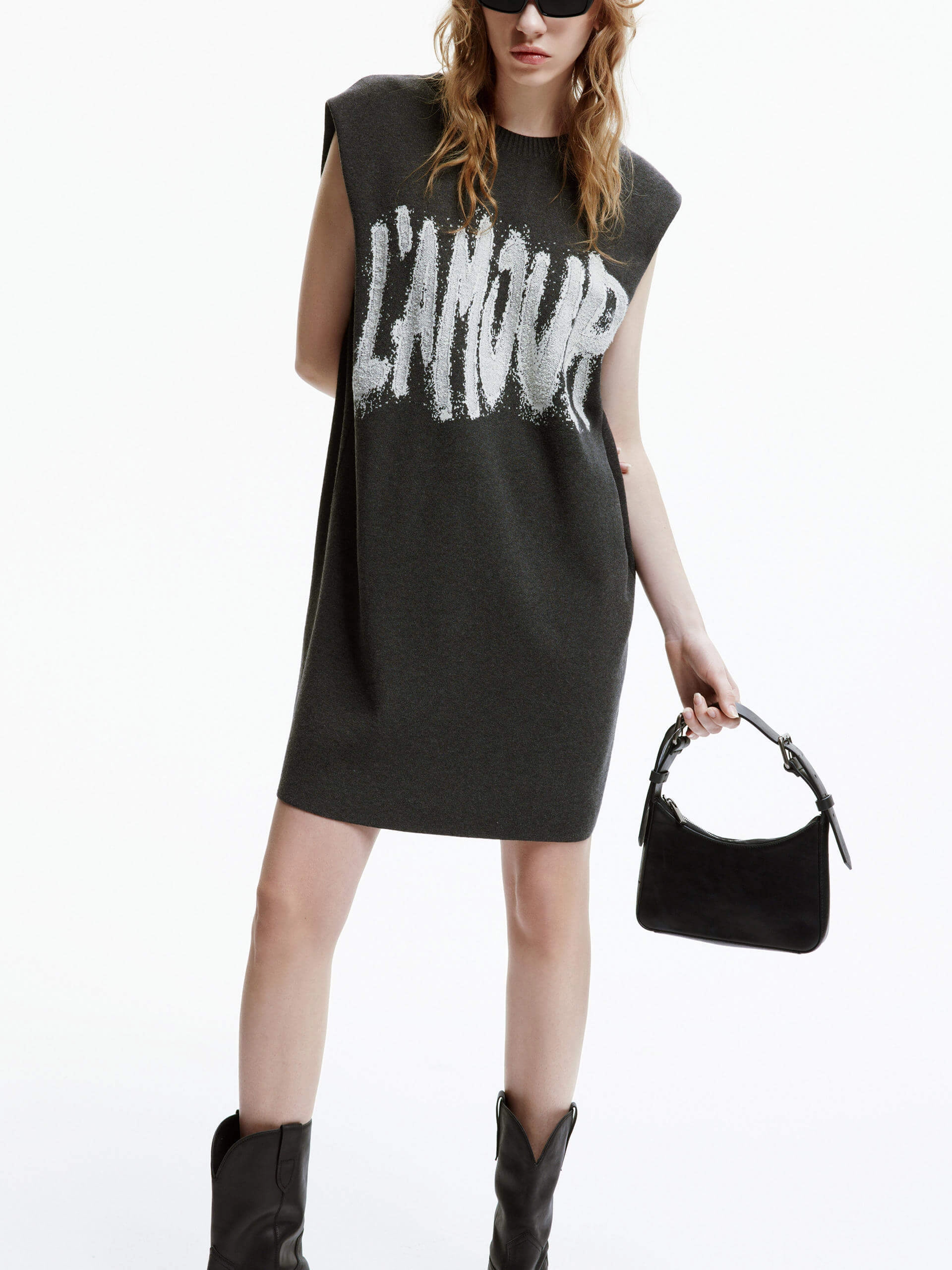 Global Style Evening-Wear Letter Print Sleeveless Dress