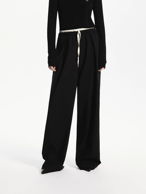 Wool Blend Contrast Pants Layered Comfort Breathable wear