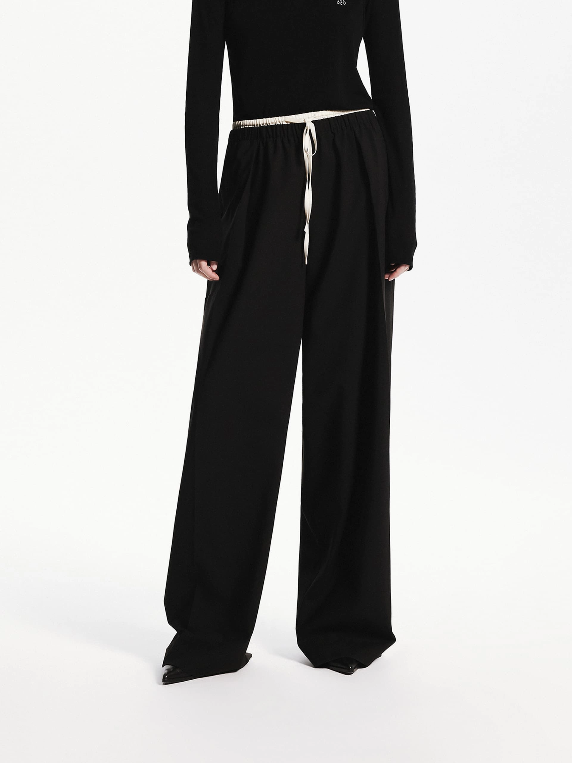 Comfort Wear Fit Functional Fashion Wool Blend Contrast Pants