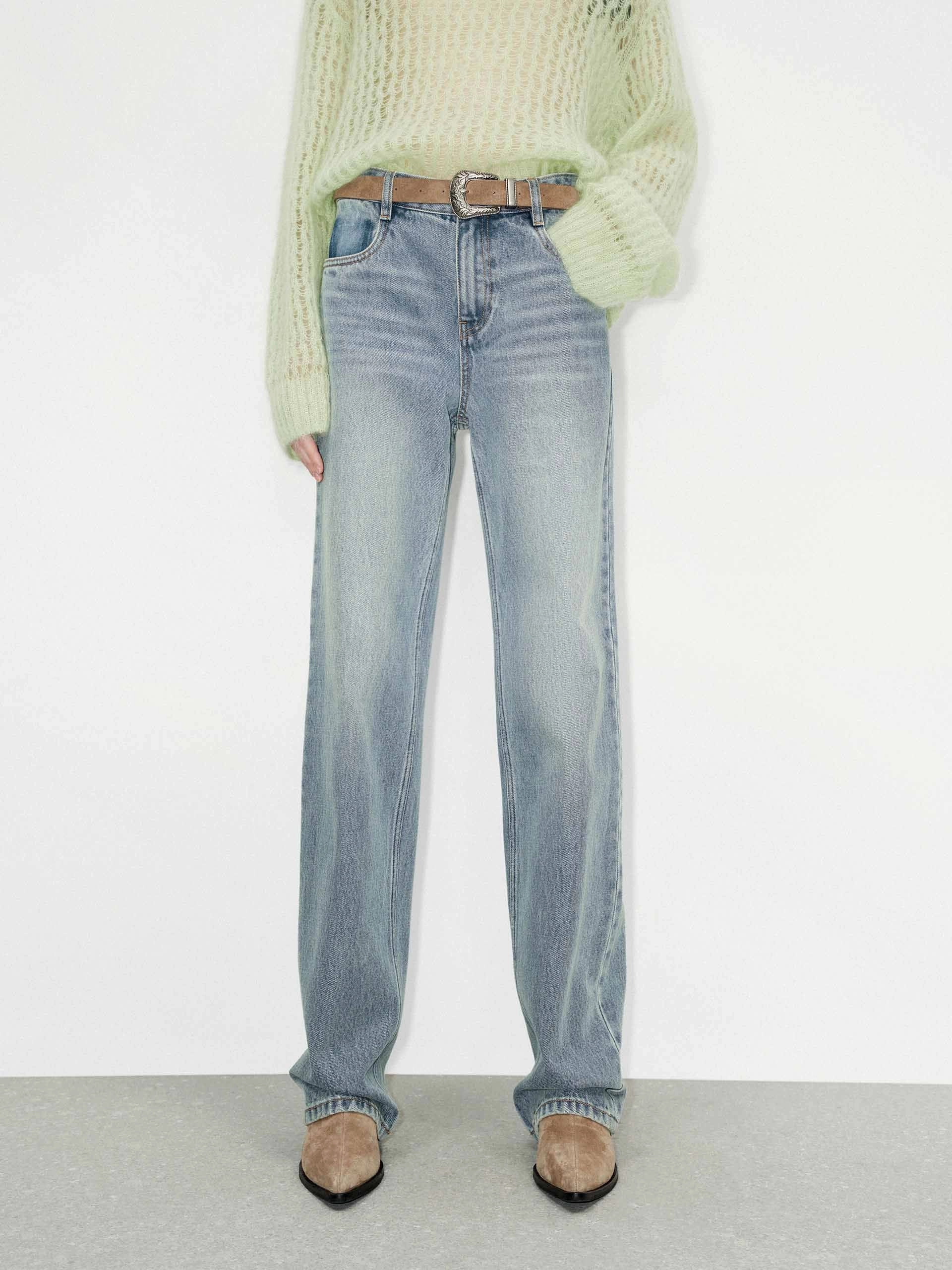 Light Blue Straight Jeans Comfortable Wear