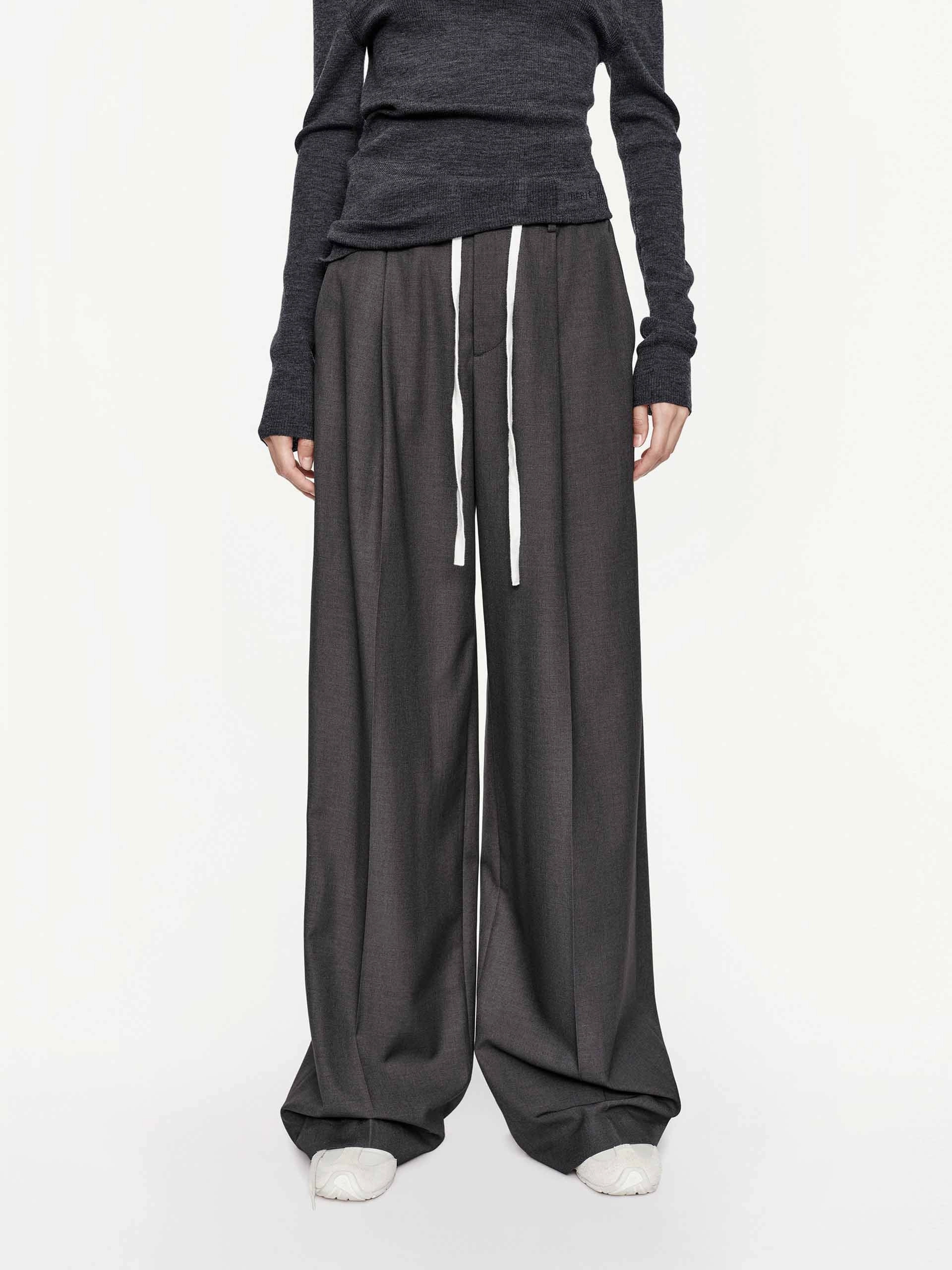 Drawstring Straight Trousers Non Restrictive Fit