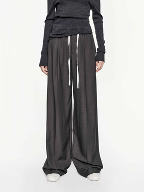 Drawstring Straight Trousers Non Restrictive Fit