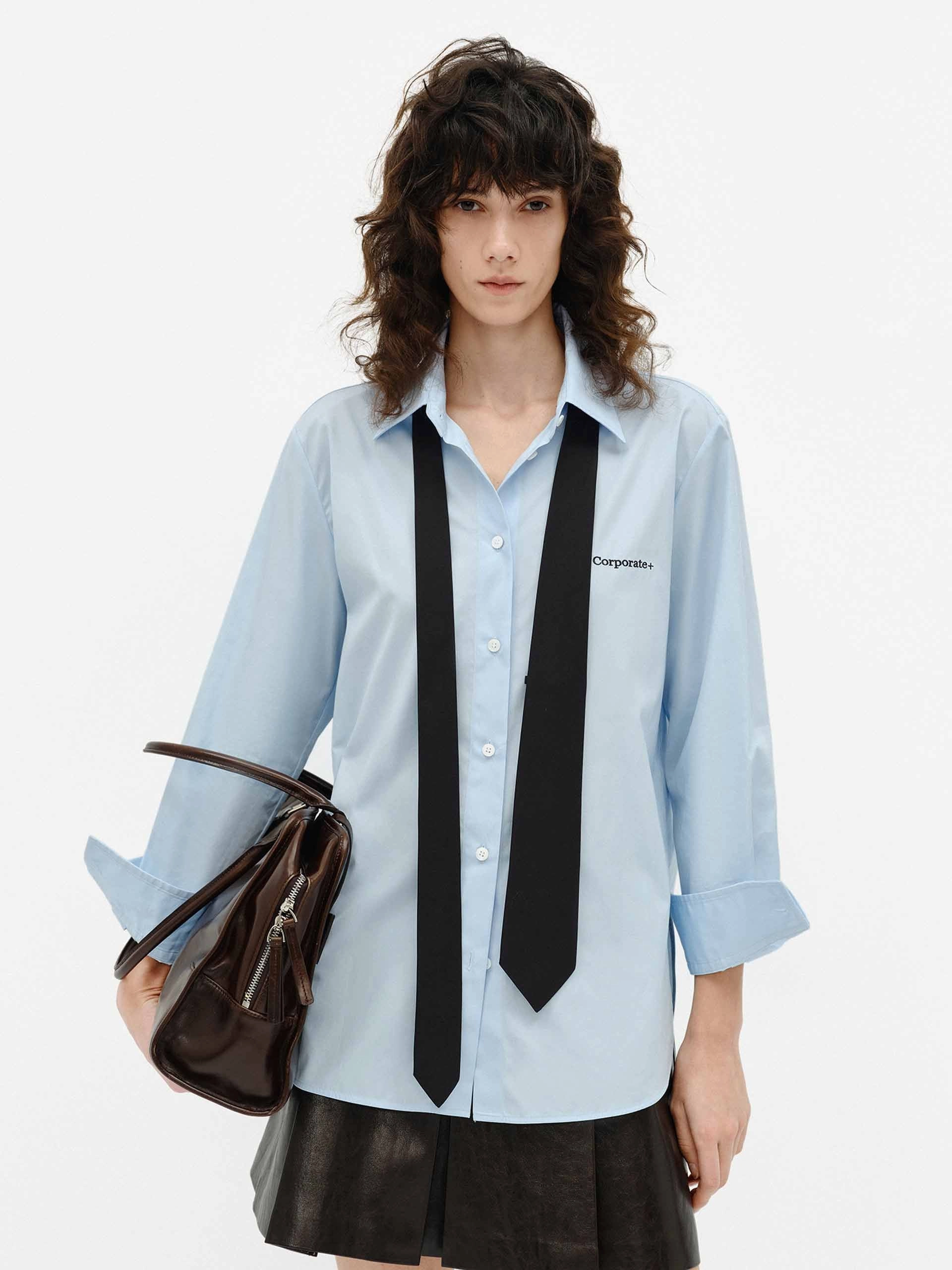 Include Tie Cotton Shirt MultiFunctionalDesign