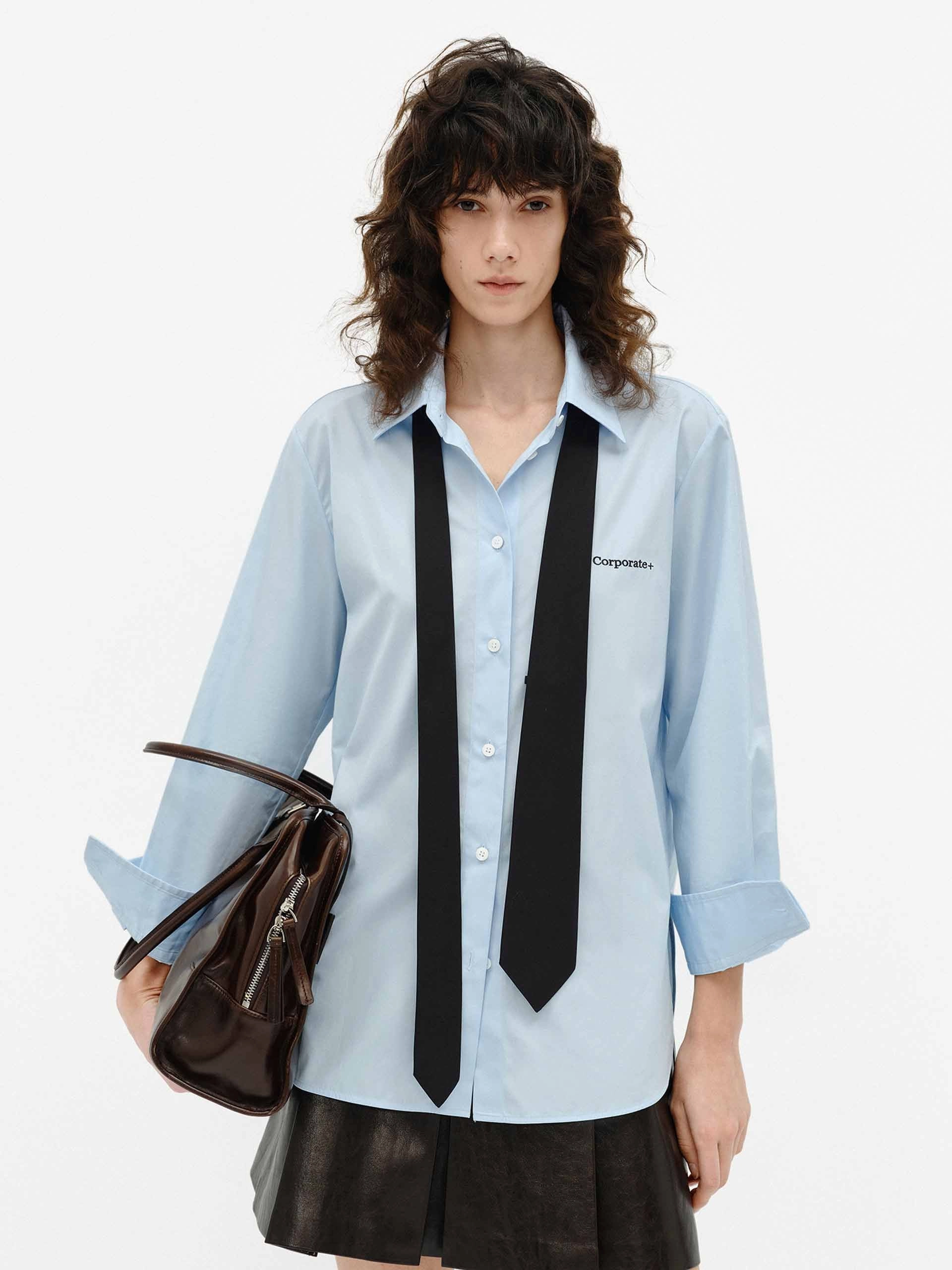 SeamlessDesign Ventilated Mesh Panels Include Tie Cotton Shirt