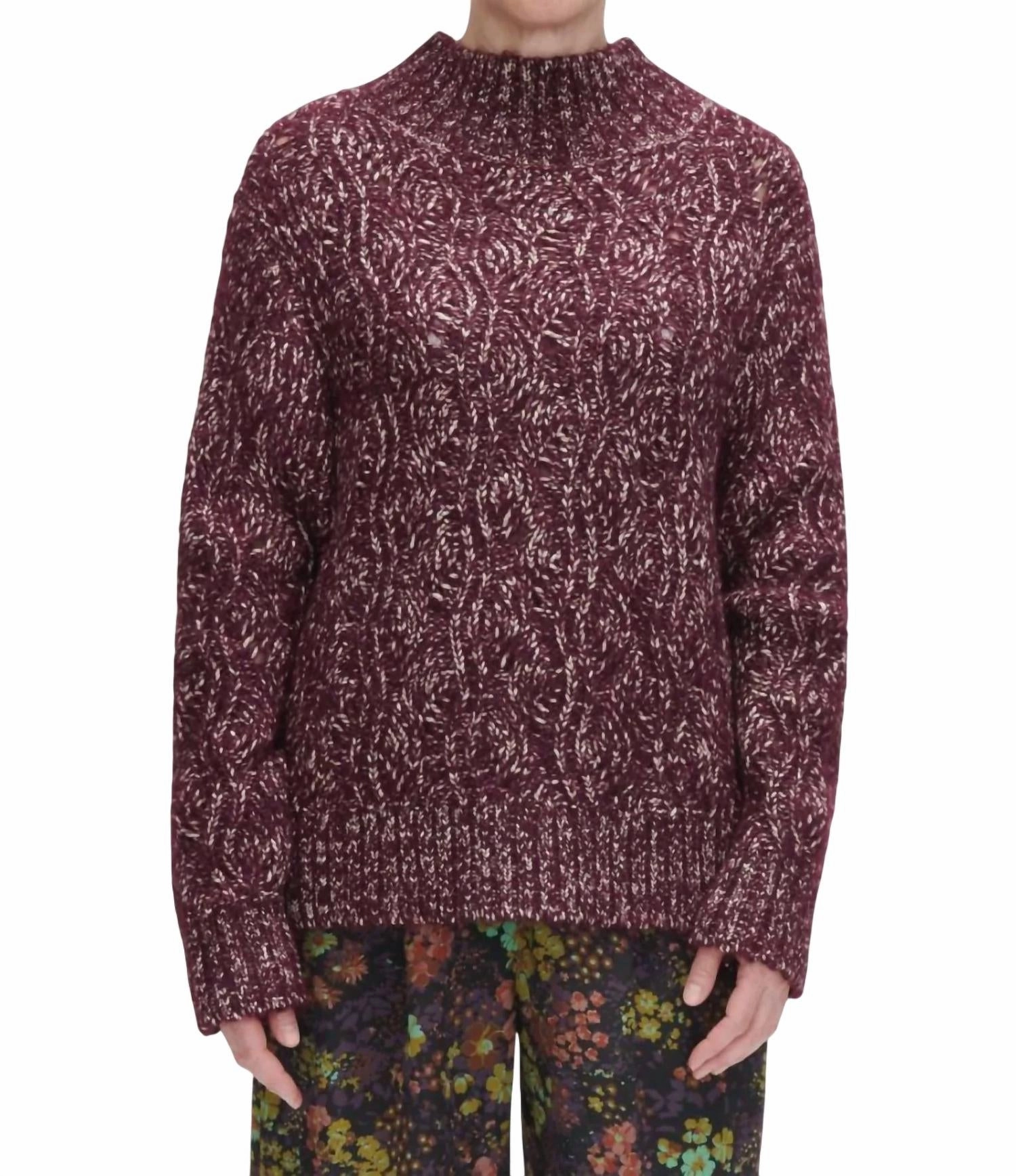Soft Layer Outdoor Ready Lamott Sweater Top In Merlot
