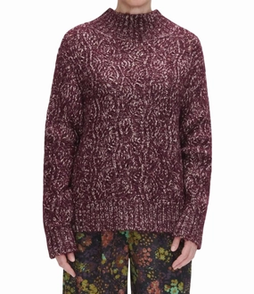 Soft Layer Outdoor Ready Lamott Sweater Top In Merlot