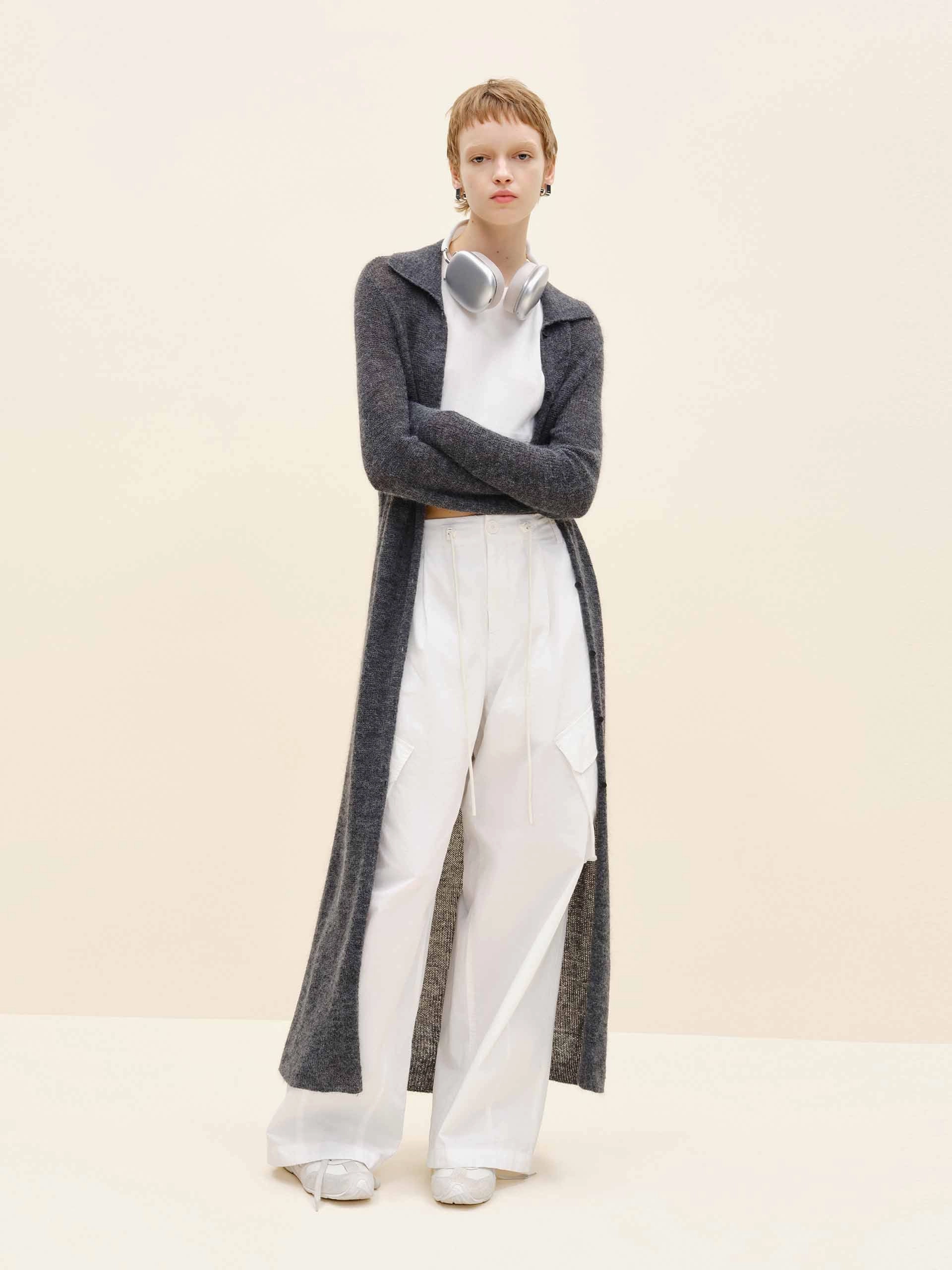 Lightweight Long Cardigan Neutral Tone Palette