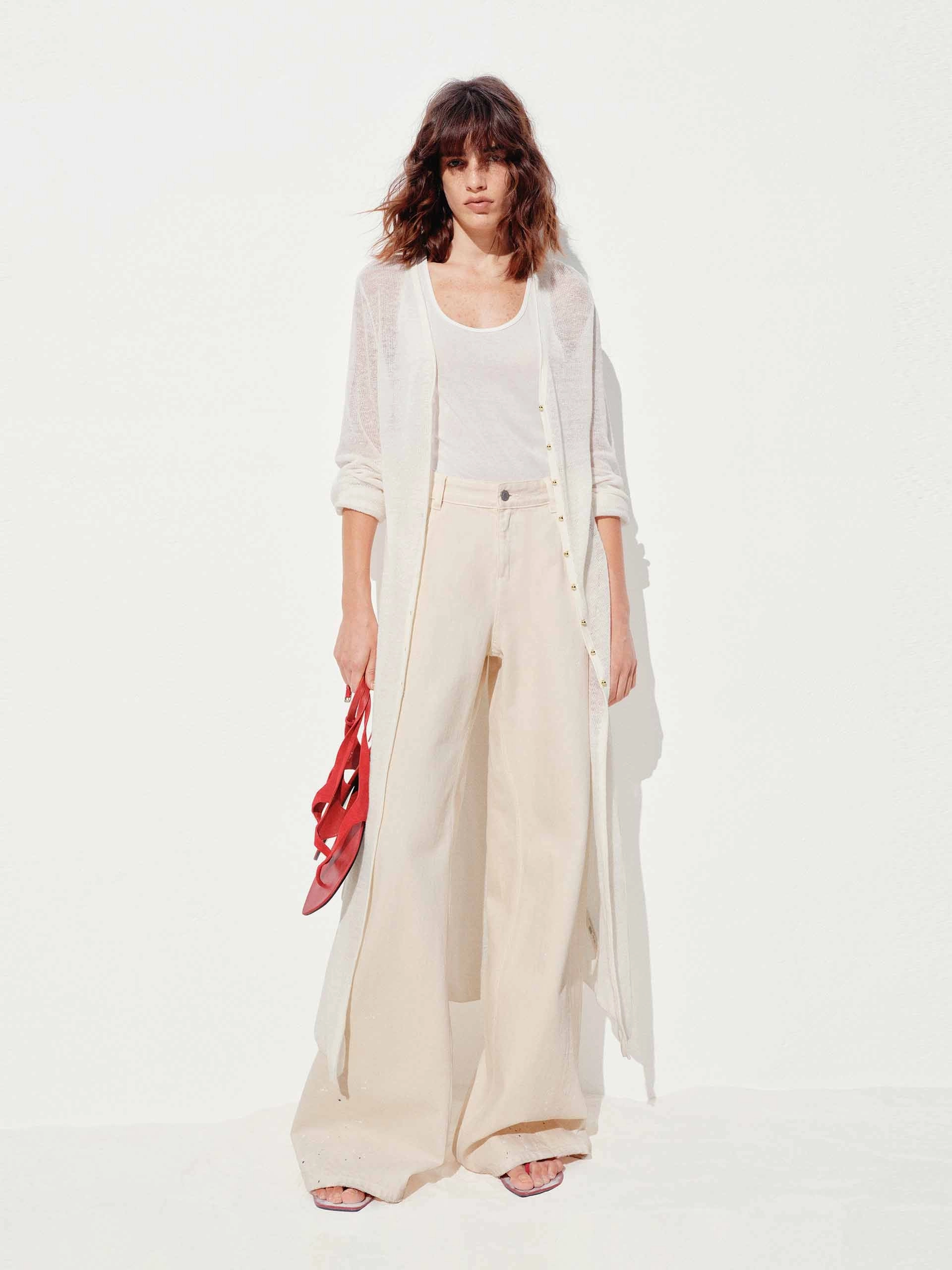Casual Blouse Lightweight Longline Knit Cardigan