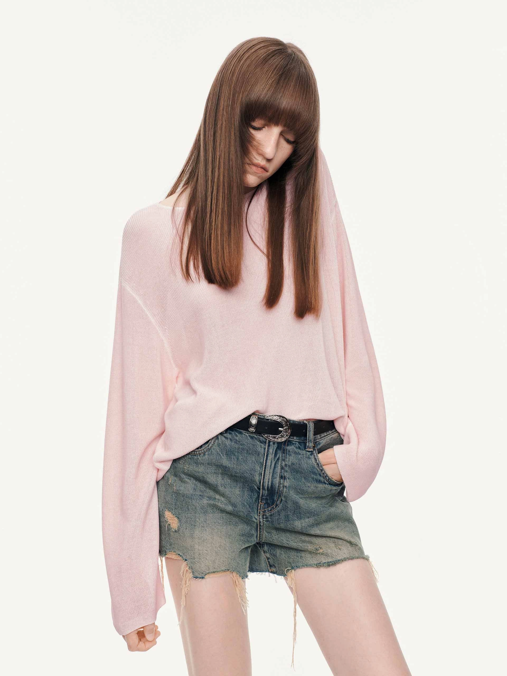 Lightweight Loose Knitted Top Ultraviolet Protection Finish WrinkleFree Structure