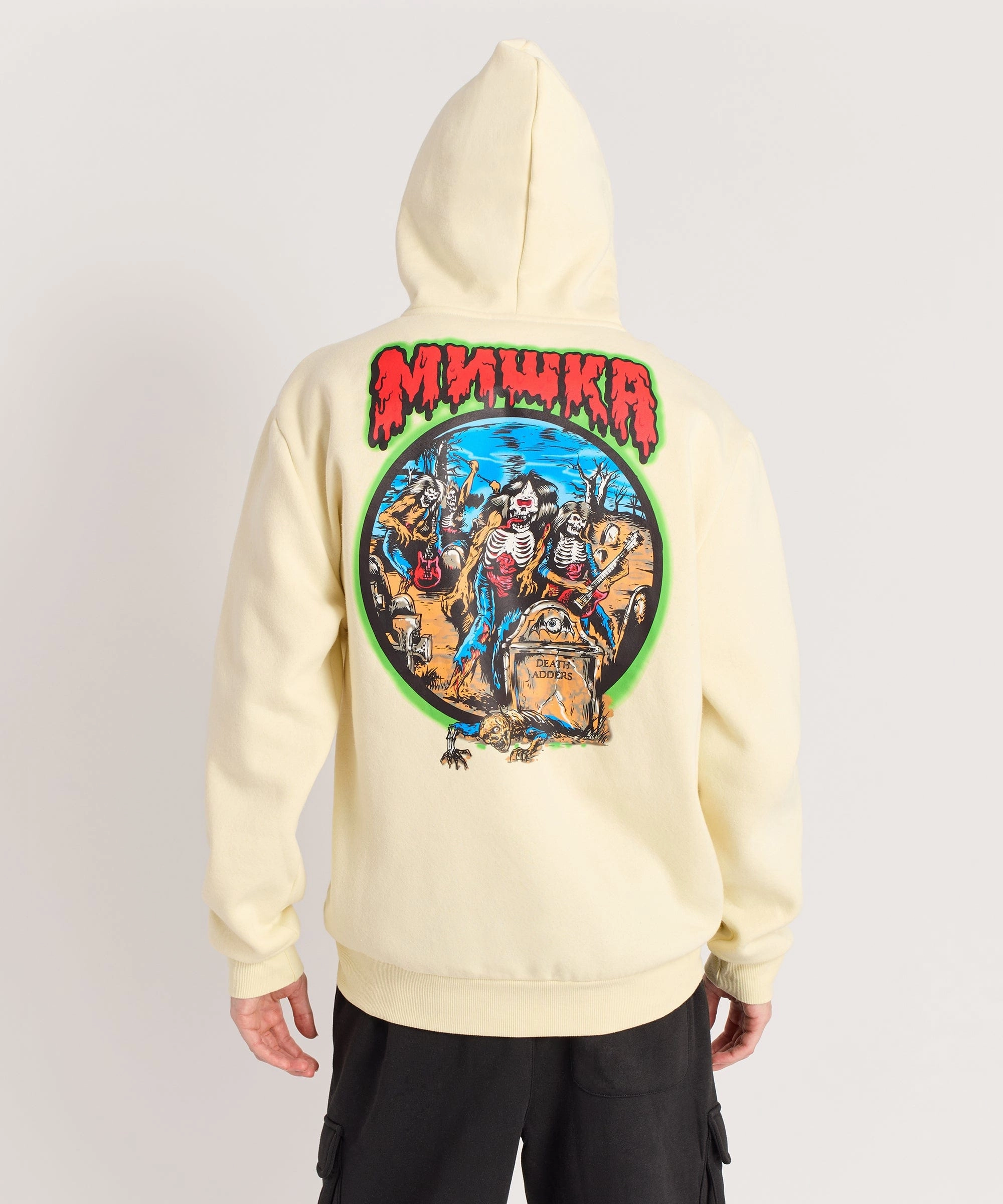 Mishka Rock Embroidered Hoodie - Khaki Stretch waistband UV Protection Enhanced
